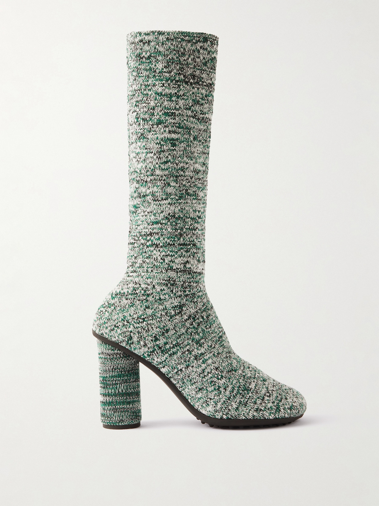 BOTTEGA VENETA ATOMIC RIBBED-KNIT KNEE BOOTS