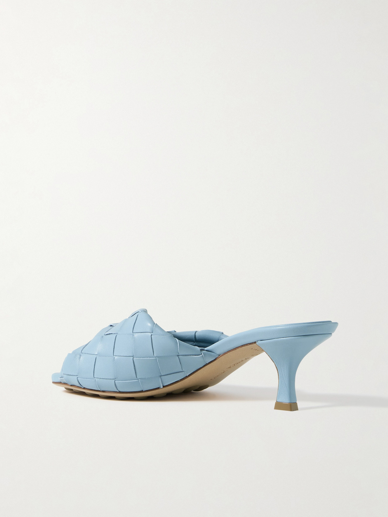 Bottega Veneta Blink Twisted Intrecciato Leather Mules In Blue