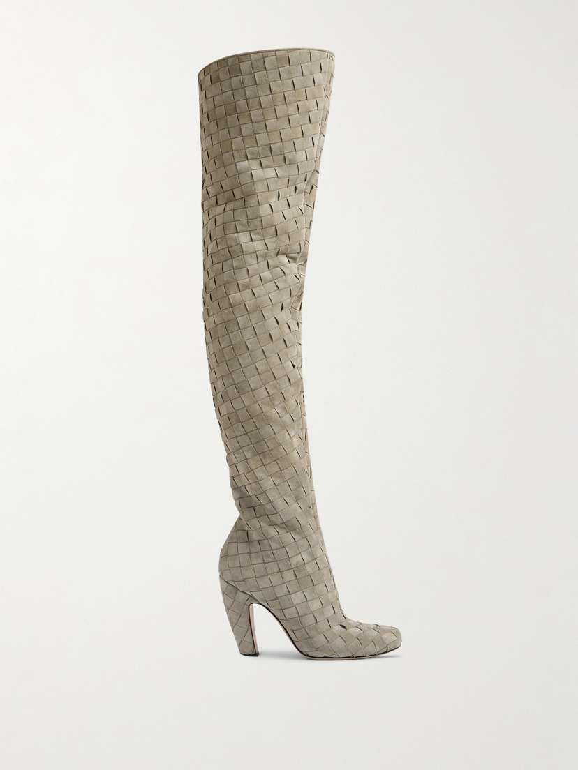 Bottega Veneta Canalazzo Intrecciato Suede Boots