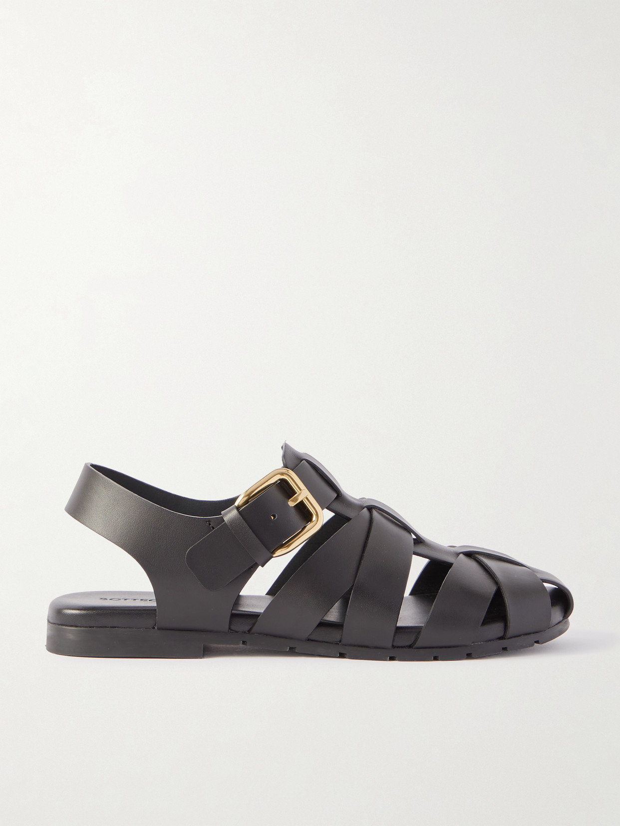 Bottega Veneta Alfie Leather Fisherman Sandals In Black