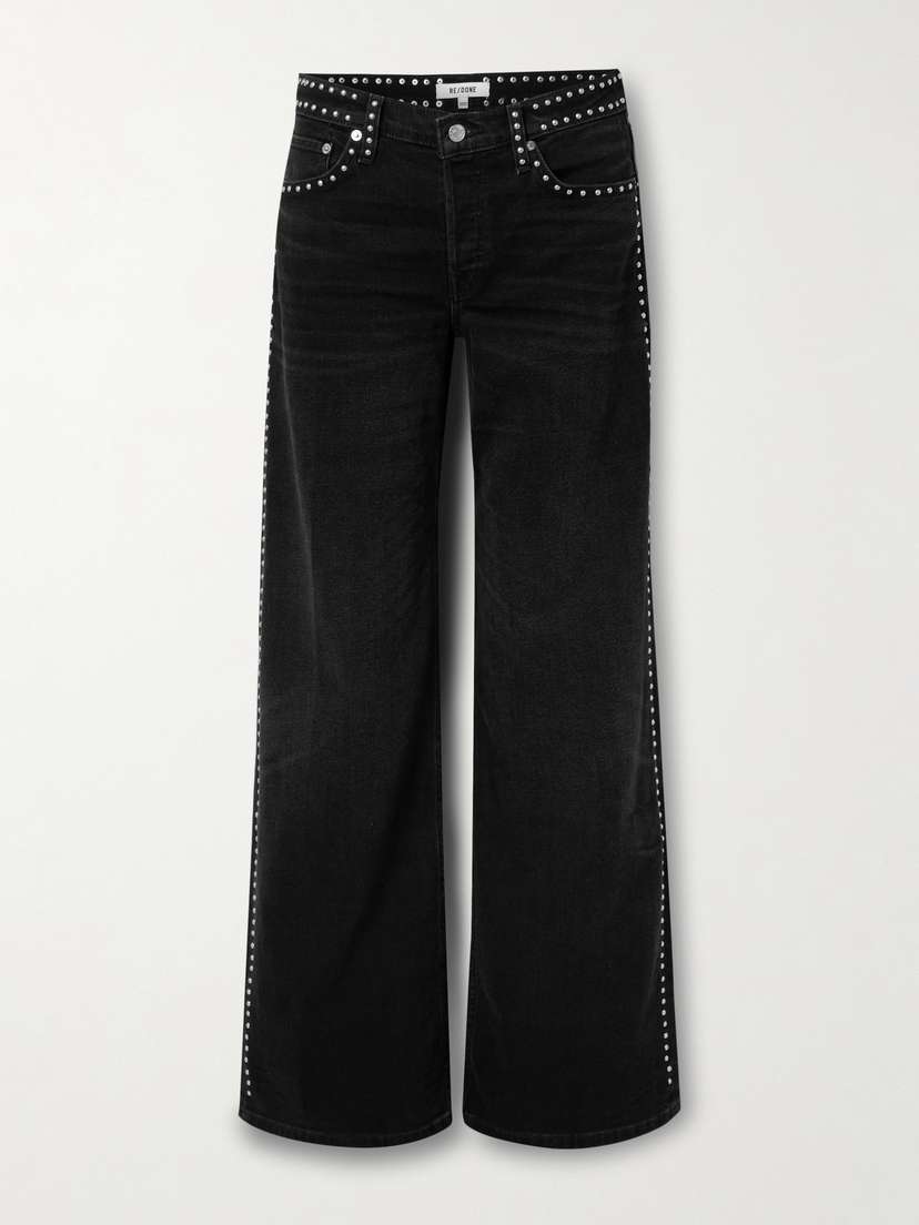 RE/DONE Studded High-rise Flared Jeans