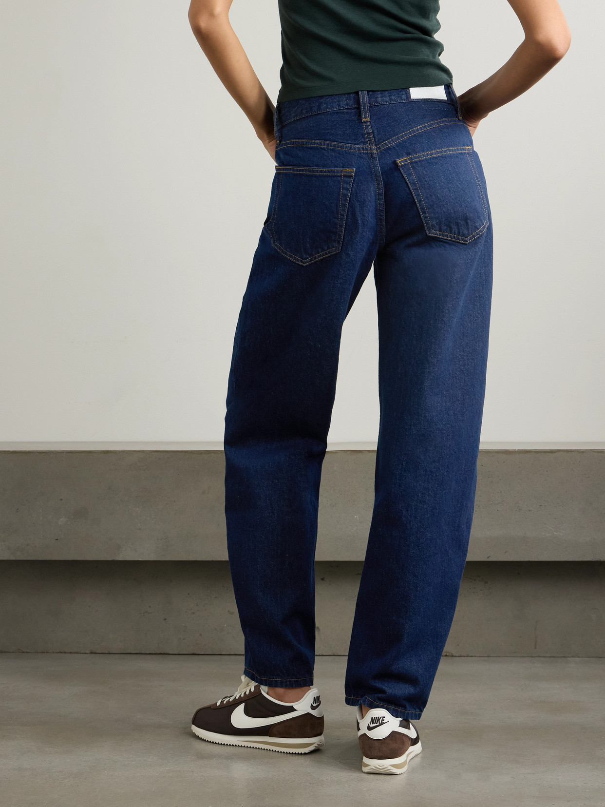 Re/done High-rise Tapered Jeans In Blue