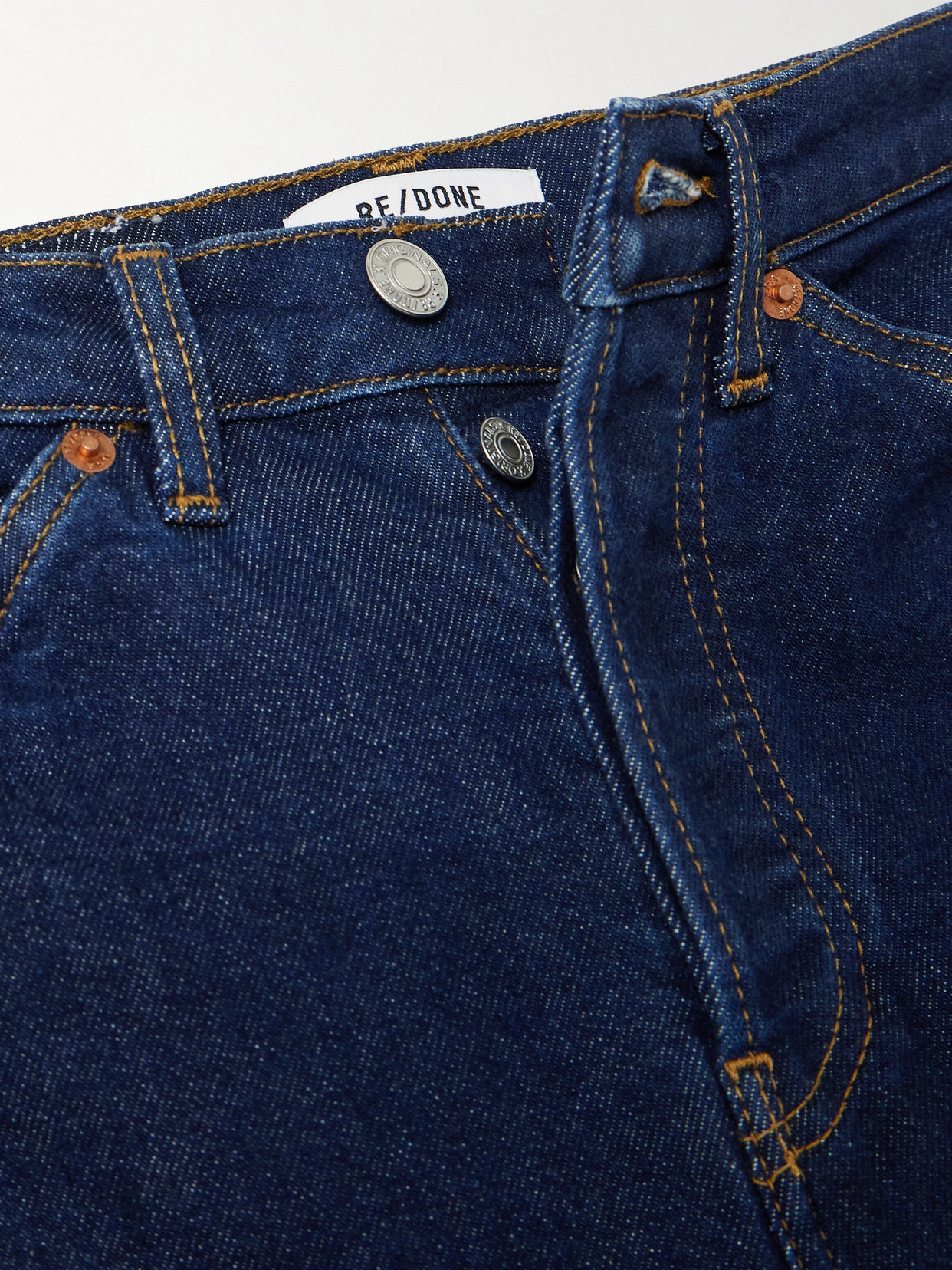 Re/done Painter Stove Pipe High-rise Straight-leg Jeans In Blue