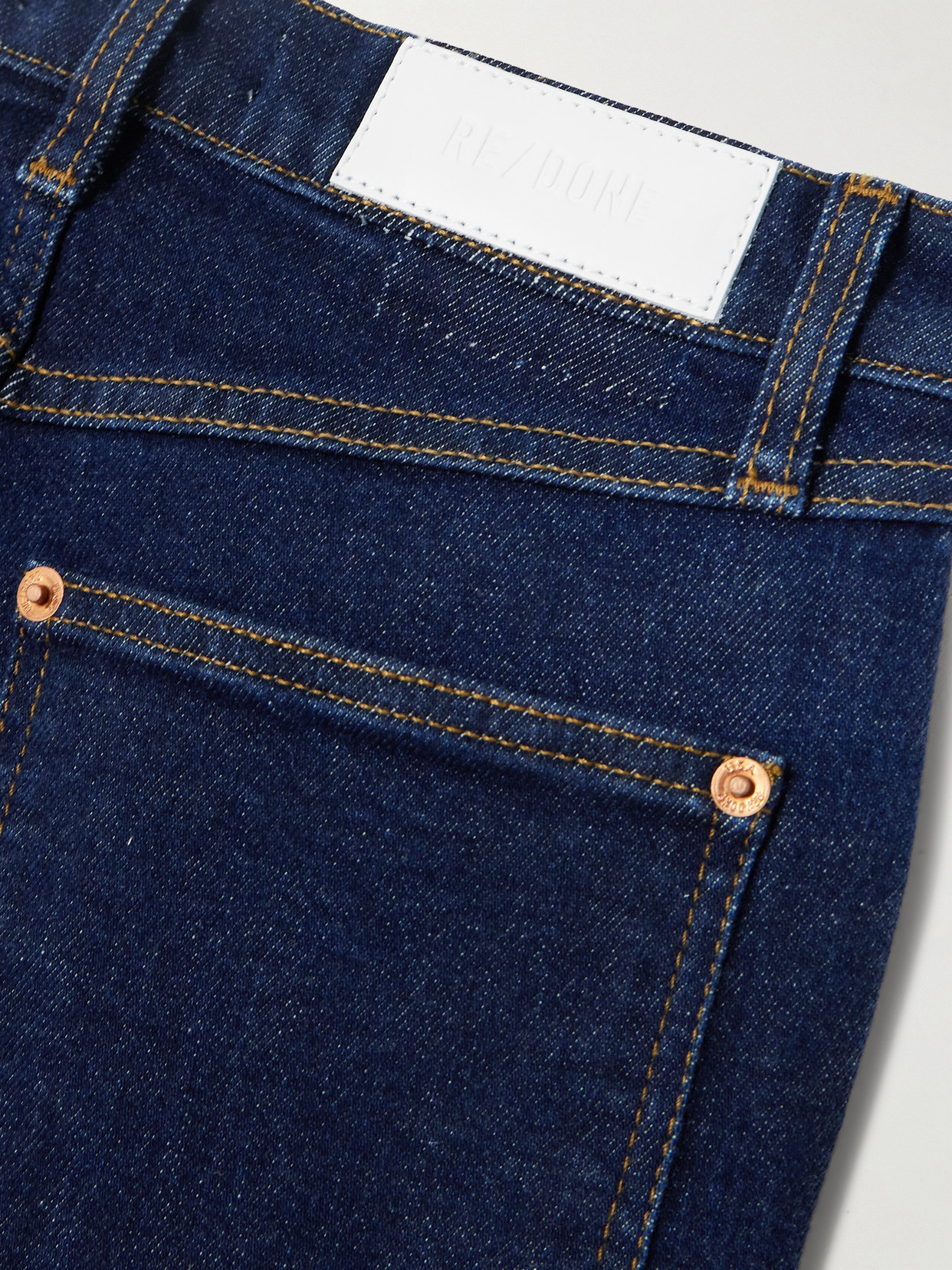 Re/done Painter Stove Pipe High-rise Straight-leg Jeans In Blue