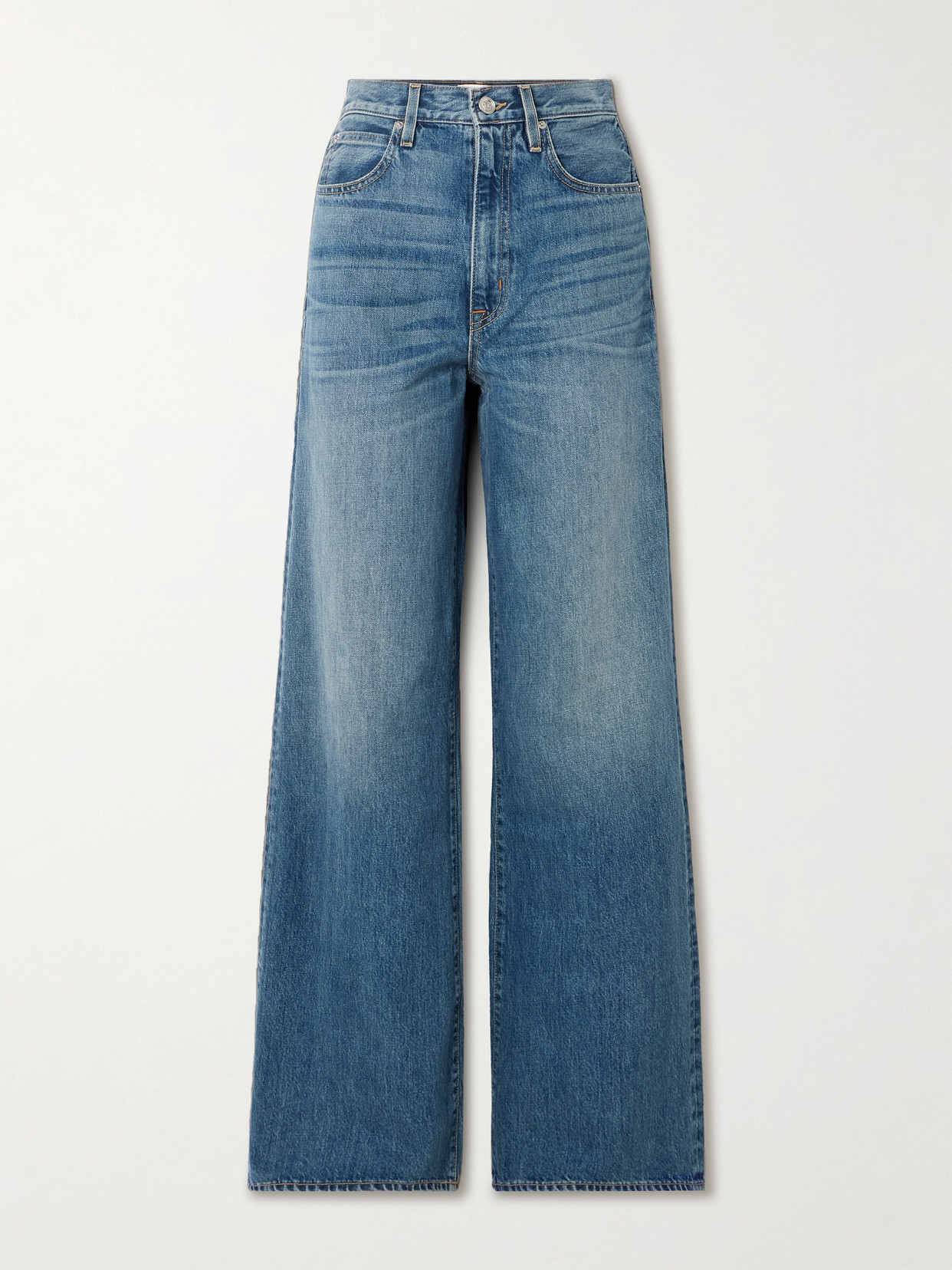 Slvrlake Eva High-rise Wide-leg Organic Jeans In Blue