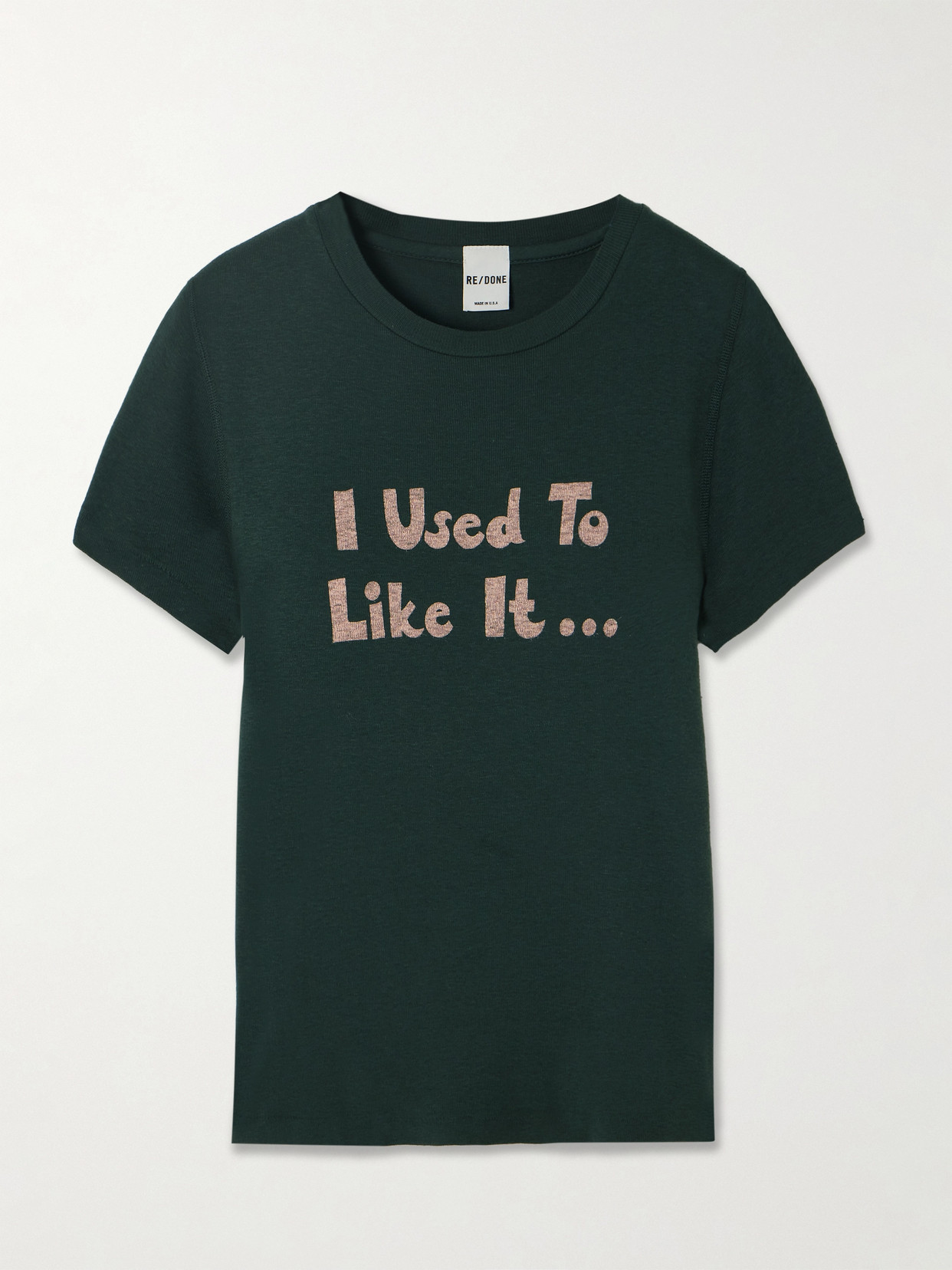 Re/done 90s Printed Recycled Cotton-jersey T-shirt In Green