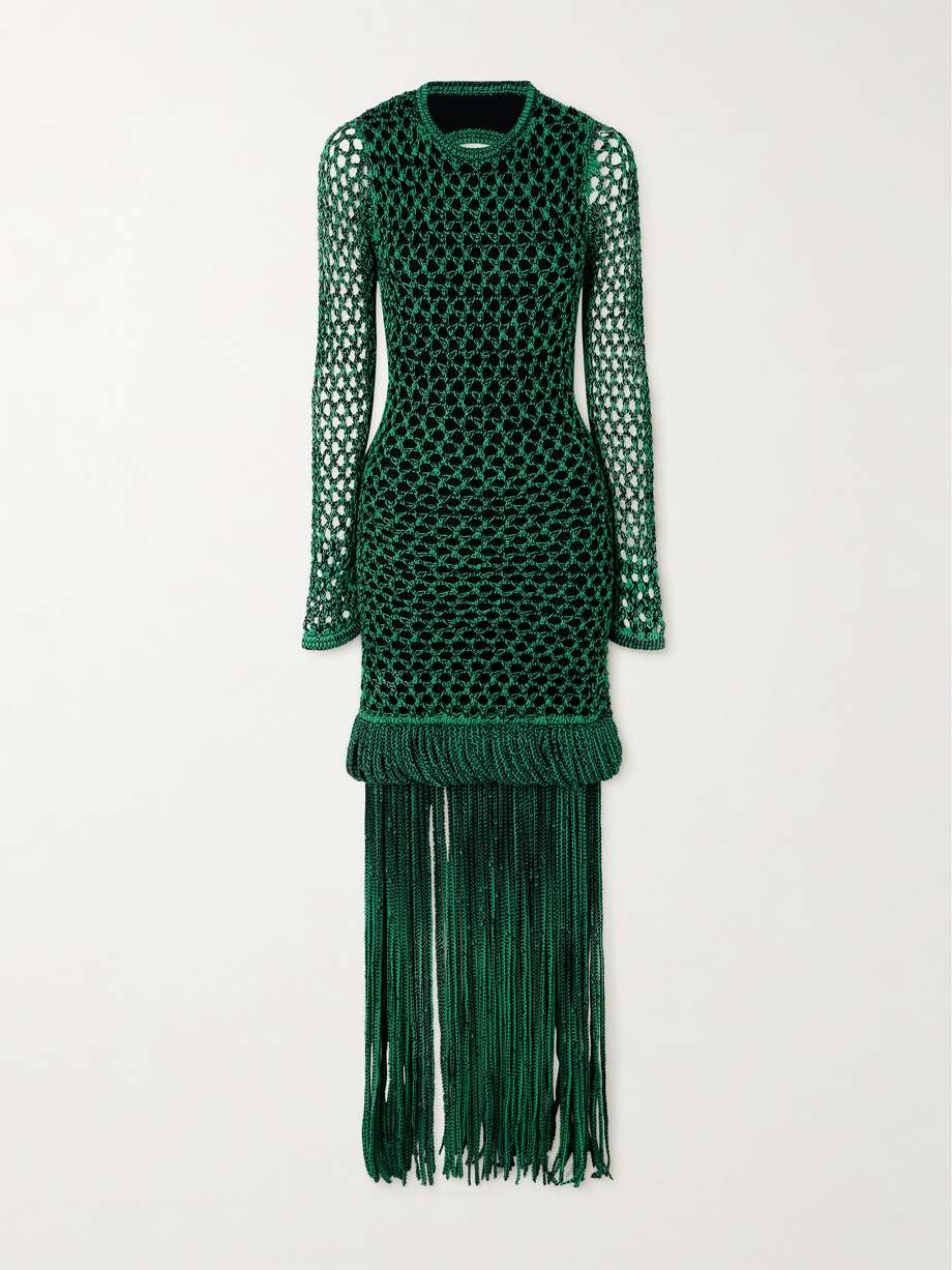 + the vanguard medusa open-back crocheted cotton-blend dress