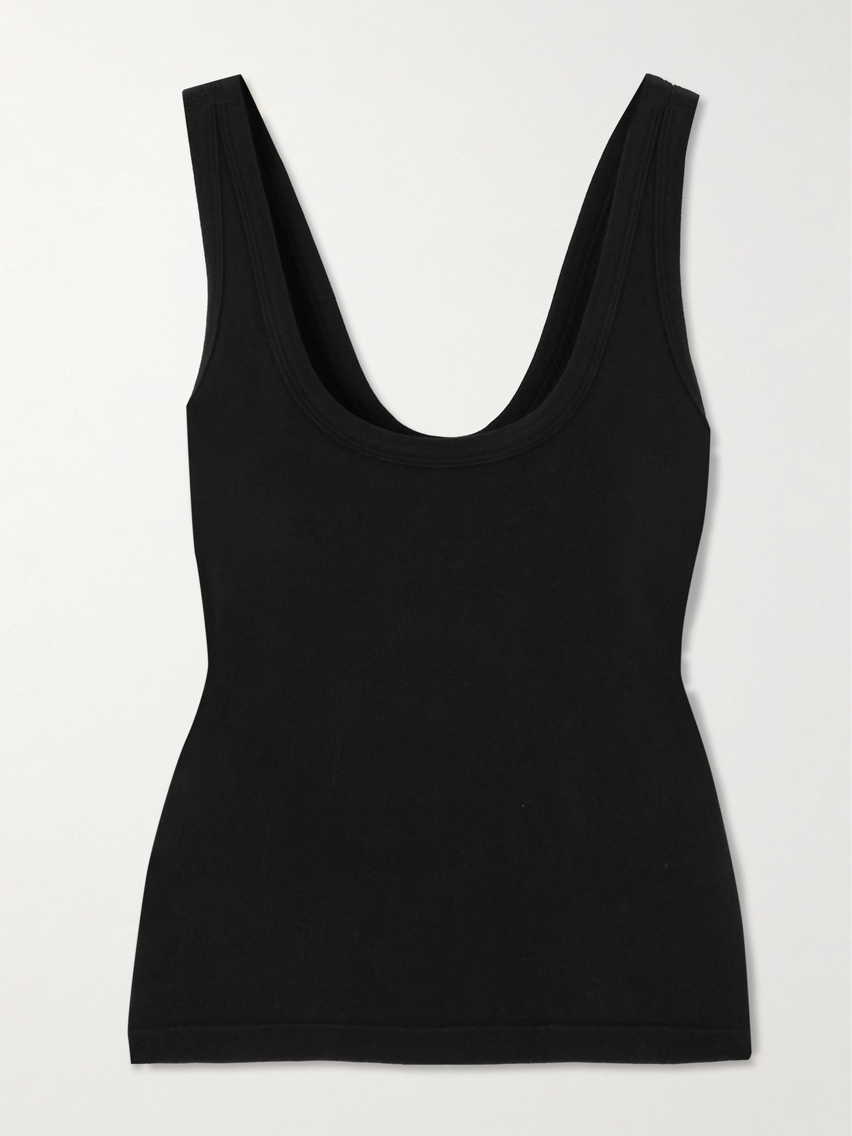 Alo Yoga Seamless Cotton-blend Tank Top In Black