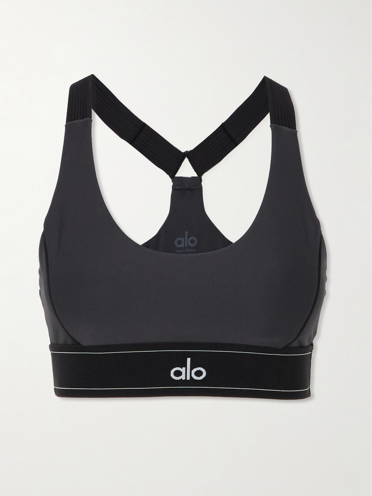 Alo Yoga Airlift Suit Up Stretch Sports Bra In Gray