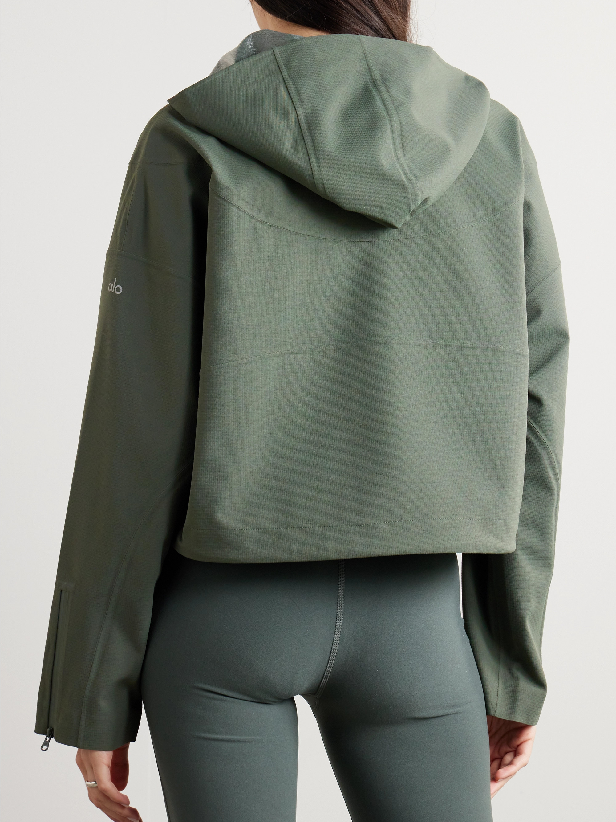 Alo Yoga - Rain or Shine stretch recycled-ripstop hooded jacket