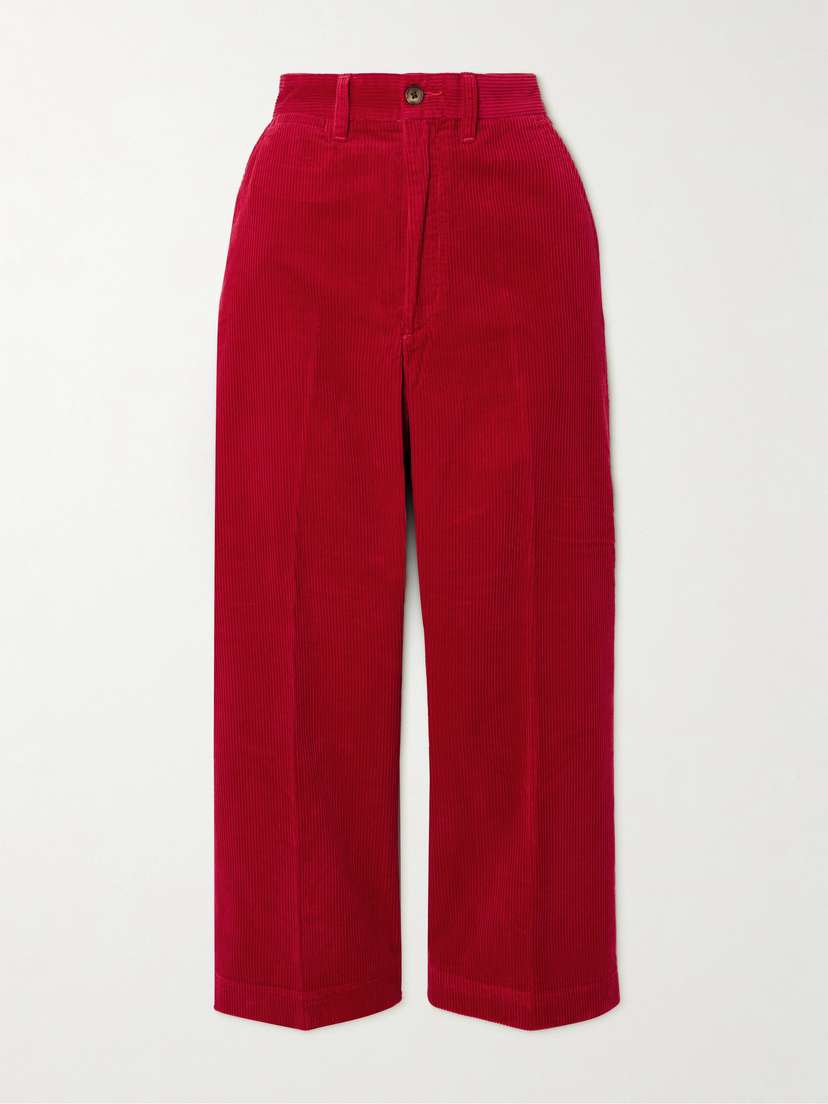 Polo Ralph Lauren Cropped Cotton-corduroy Wide-leg Pants