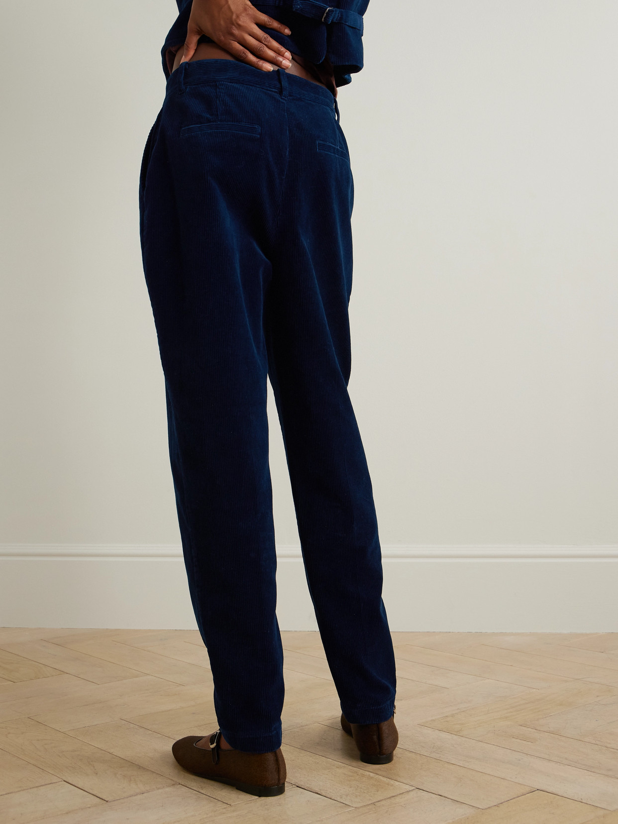 Polo Ralph Lauren Cotton-corduroy Tapered Pants In Blue