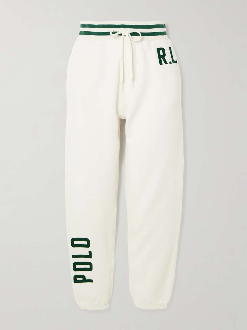 Polo Ralph Lauren Appliquéd Printed Cotton-blend Jersey Track Pants - x large