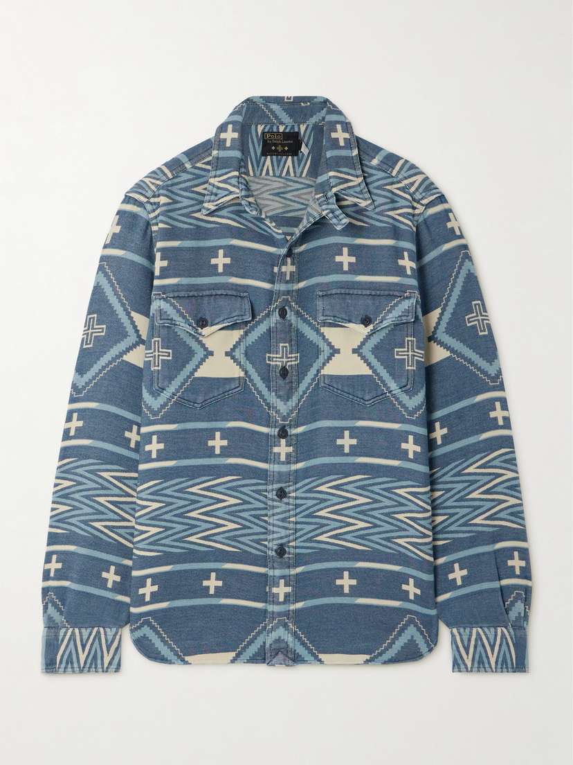 Polo Ralph Lauren + Naiomi Glasses Cotton-jacquard Shirt - x large