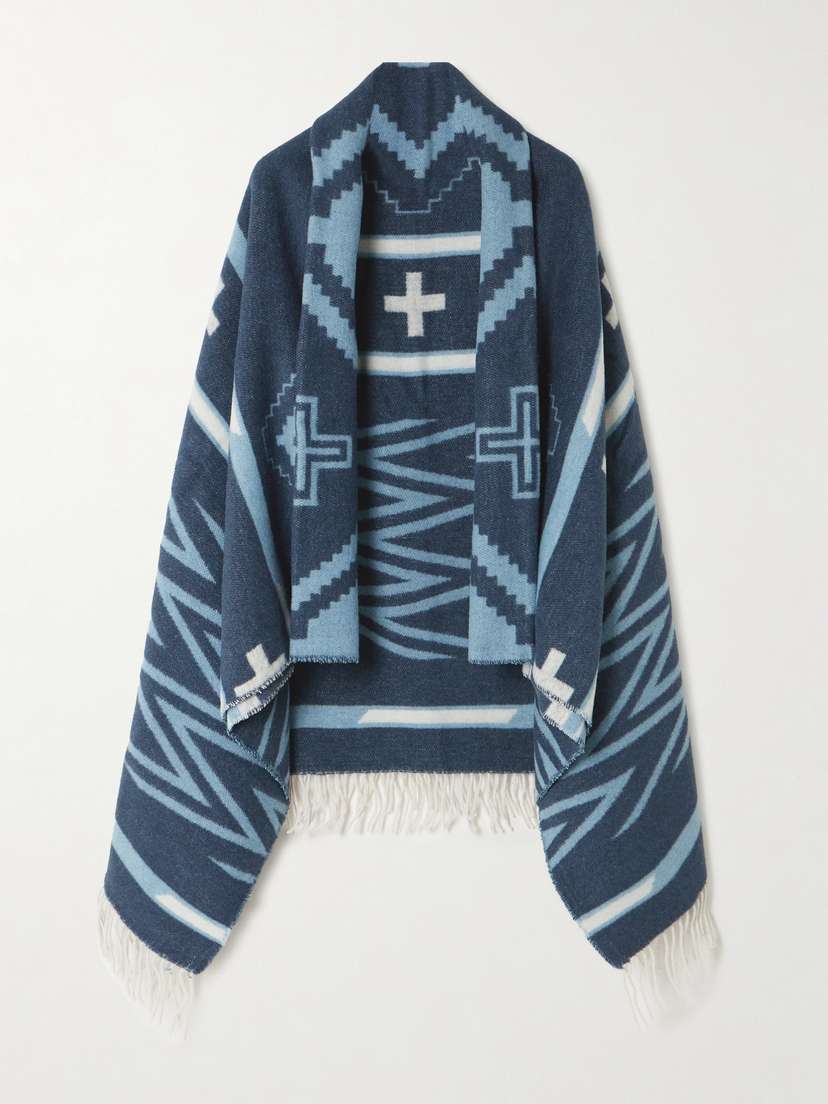 Polo Ralph Lauren + Naiomi Glasses Fringed Jacquard Wrap