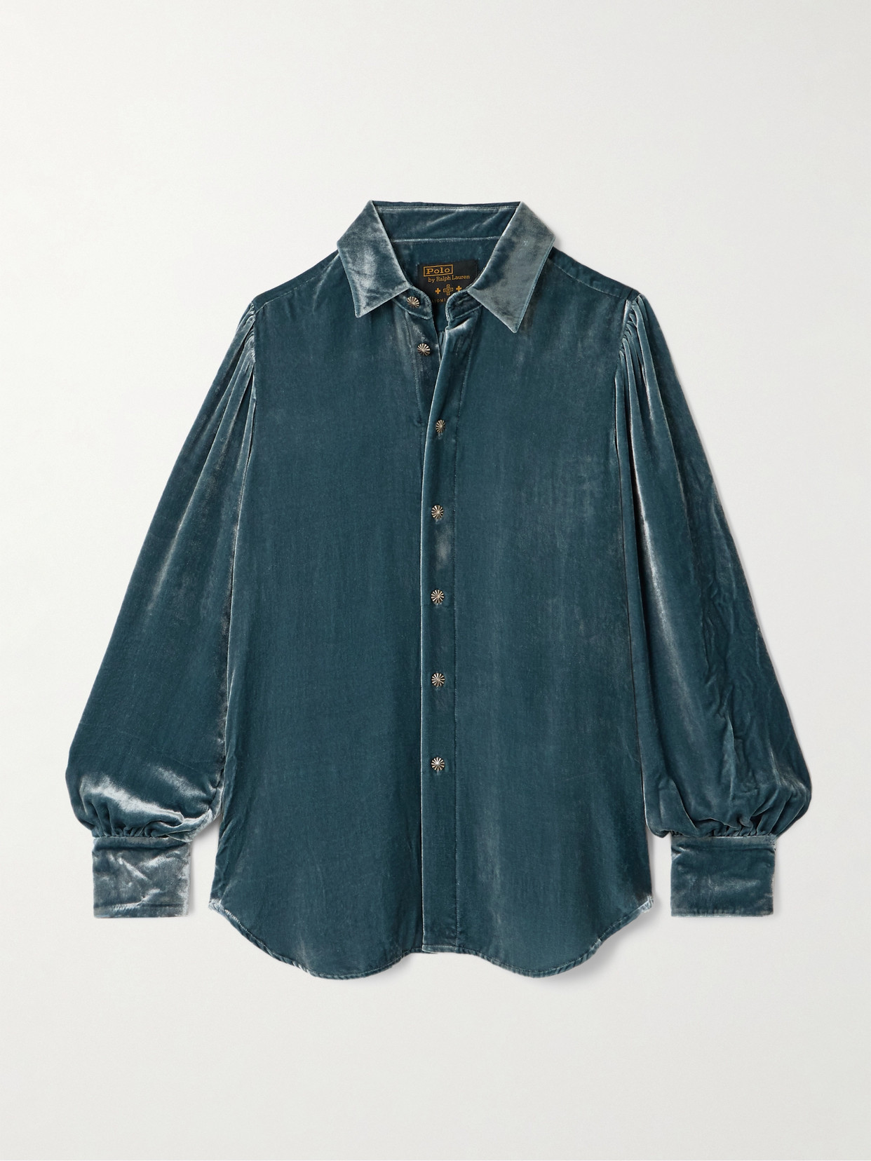 Polo Ralph Lauren - + Naiomi Glasses Velvet Shirt - Blue