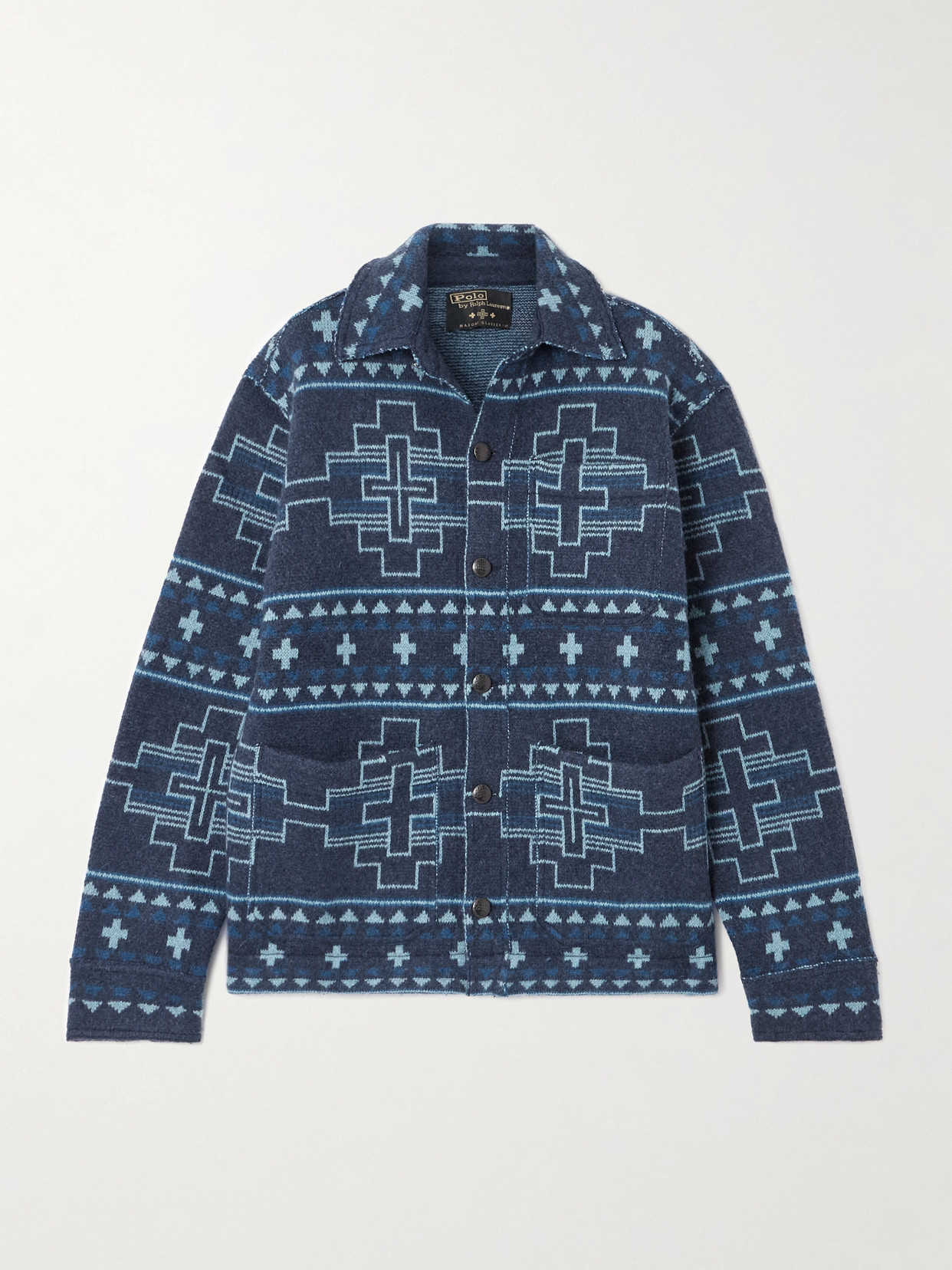 Polo Ralph Lauren - + Naiomi Glasses Cotton-jacquard Shirt Jacket - Blue