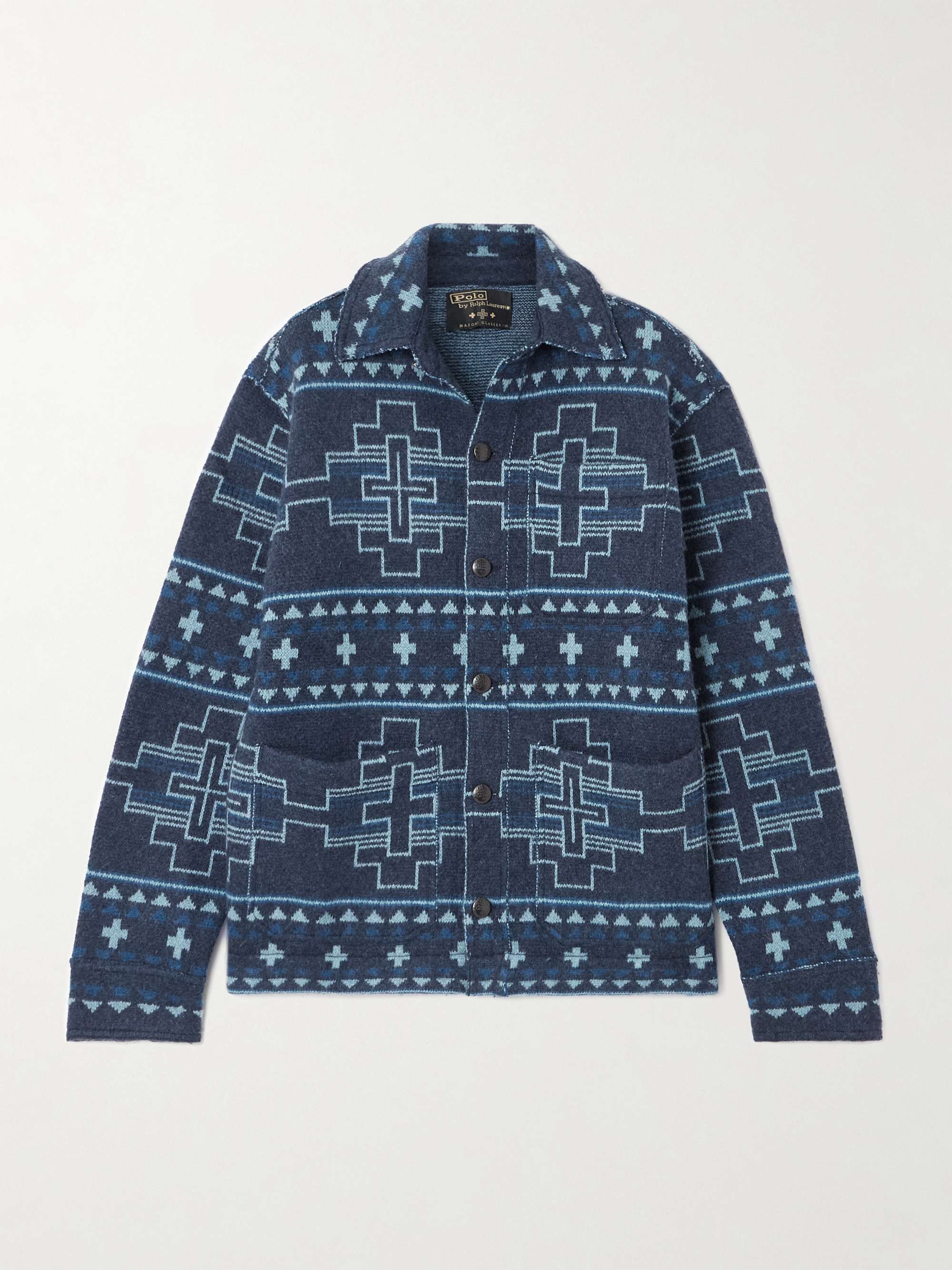 Naiomi Glasses cotton jacquard shirt jacket