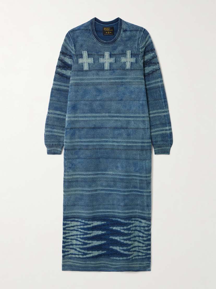 Polo Ralph Lauren + Naiomi Glasses Jacquard-woven Cotton Midi Dress - x large