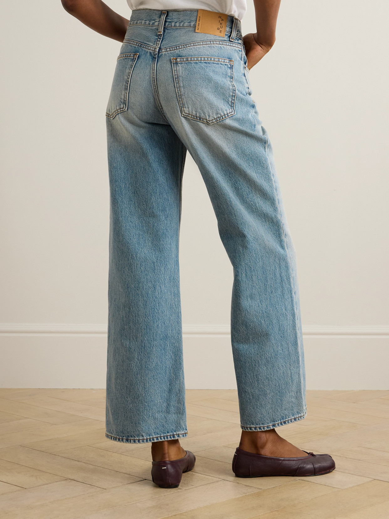 Haikure "korean Straight-cut Jeans In Blue