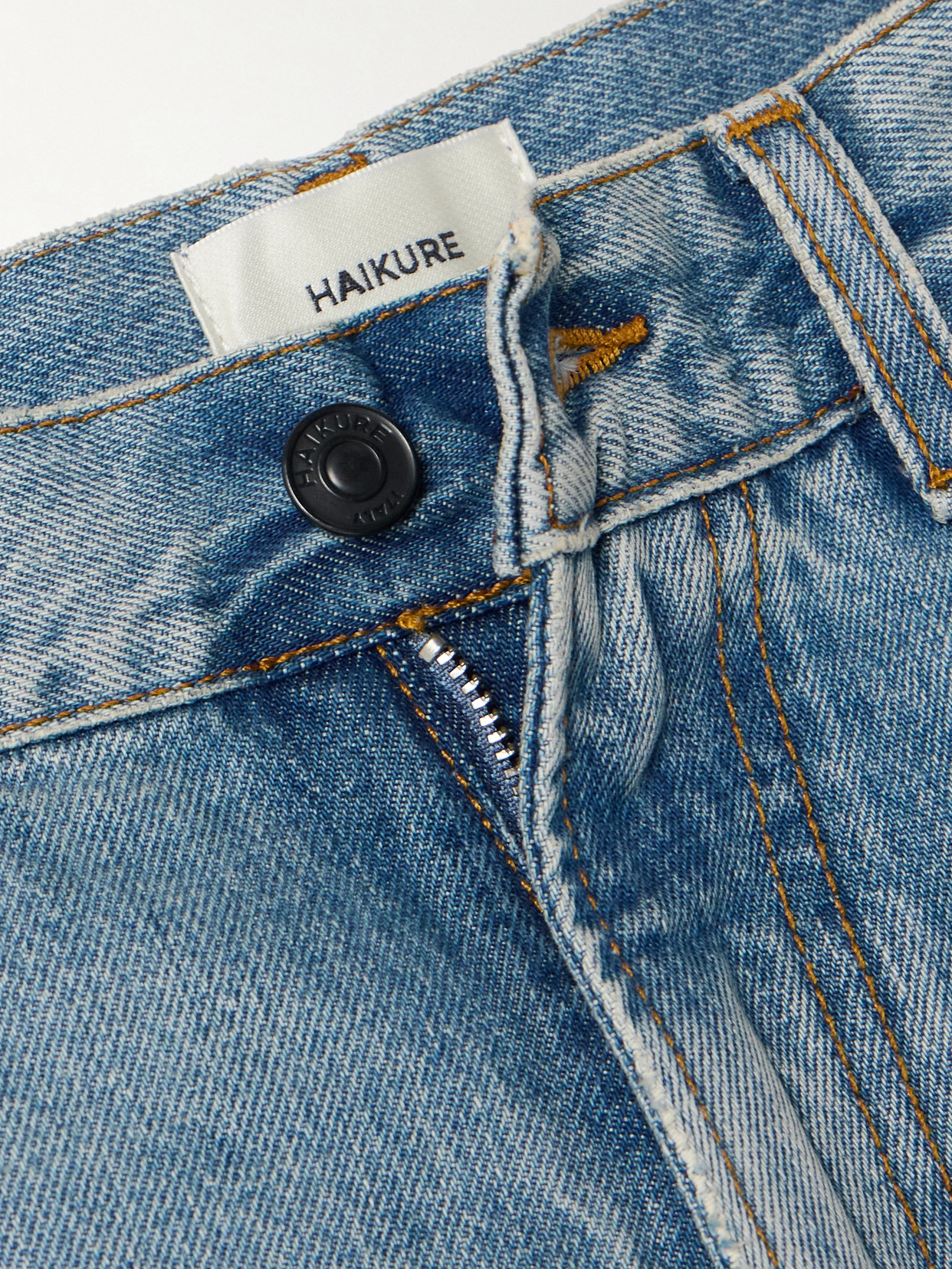 Haikure "korean Straight-cut Jeans In Blue