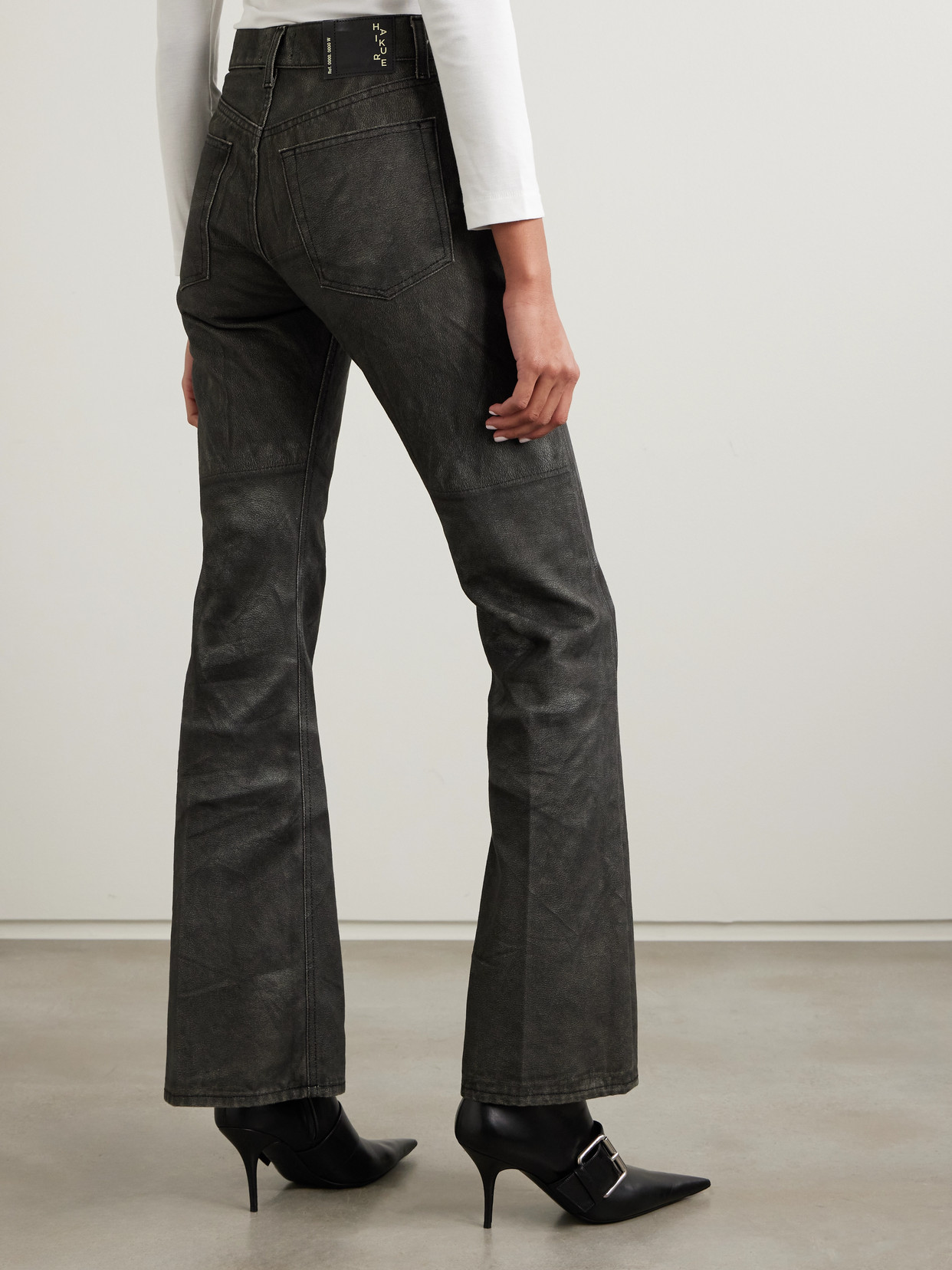 Haikure Flora Printed Mid-rise Flared Jeans In Brown