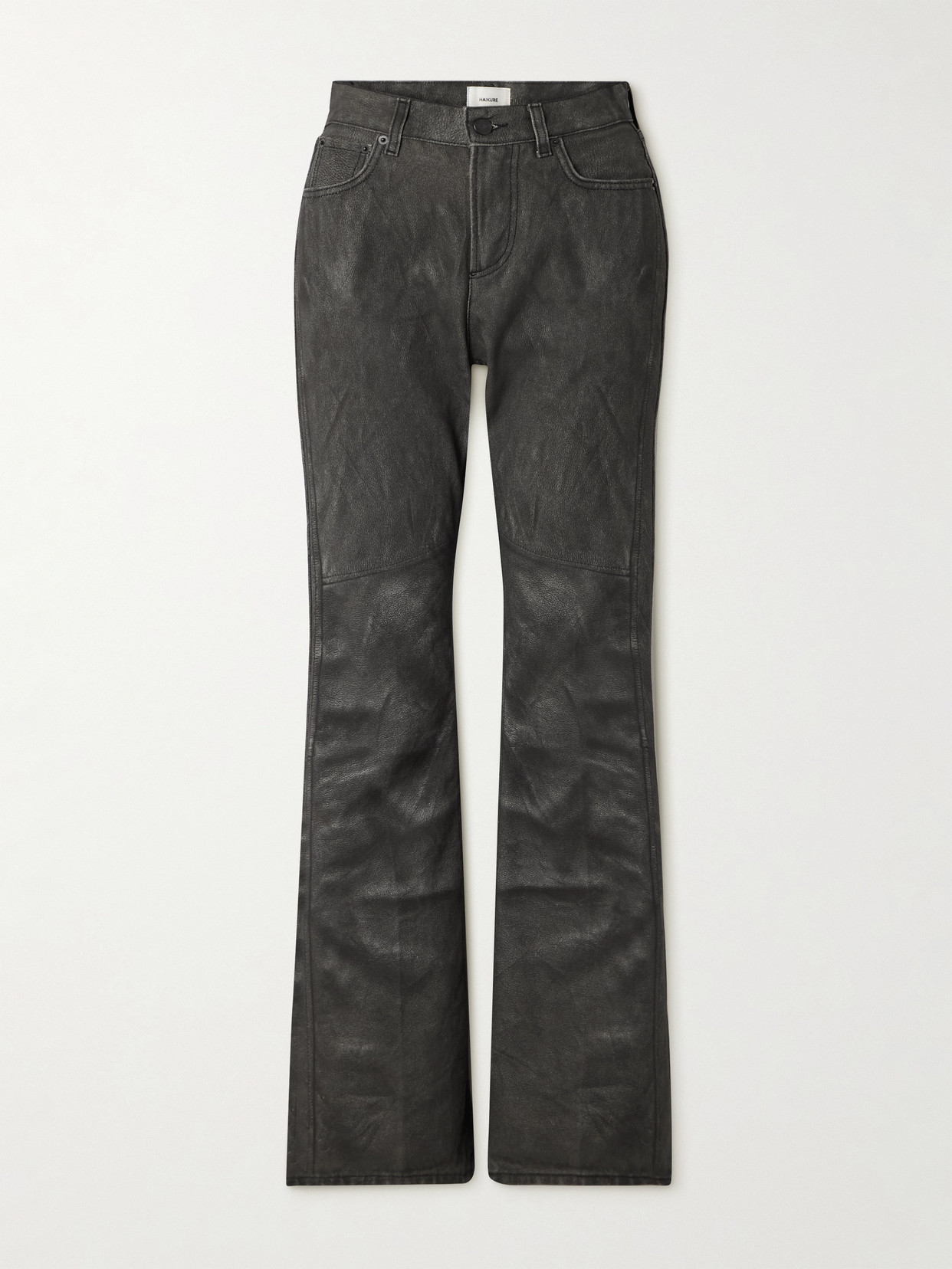 Haikure Flora Printed Mid-rise Flared Jeans In Brown