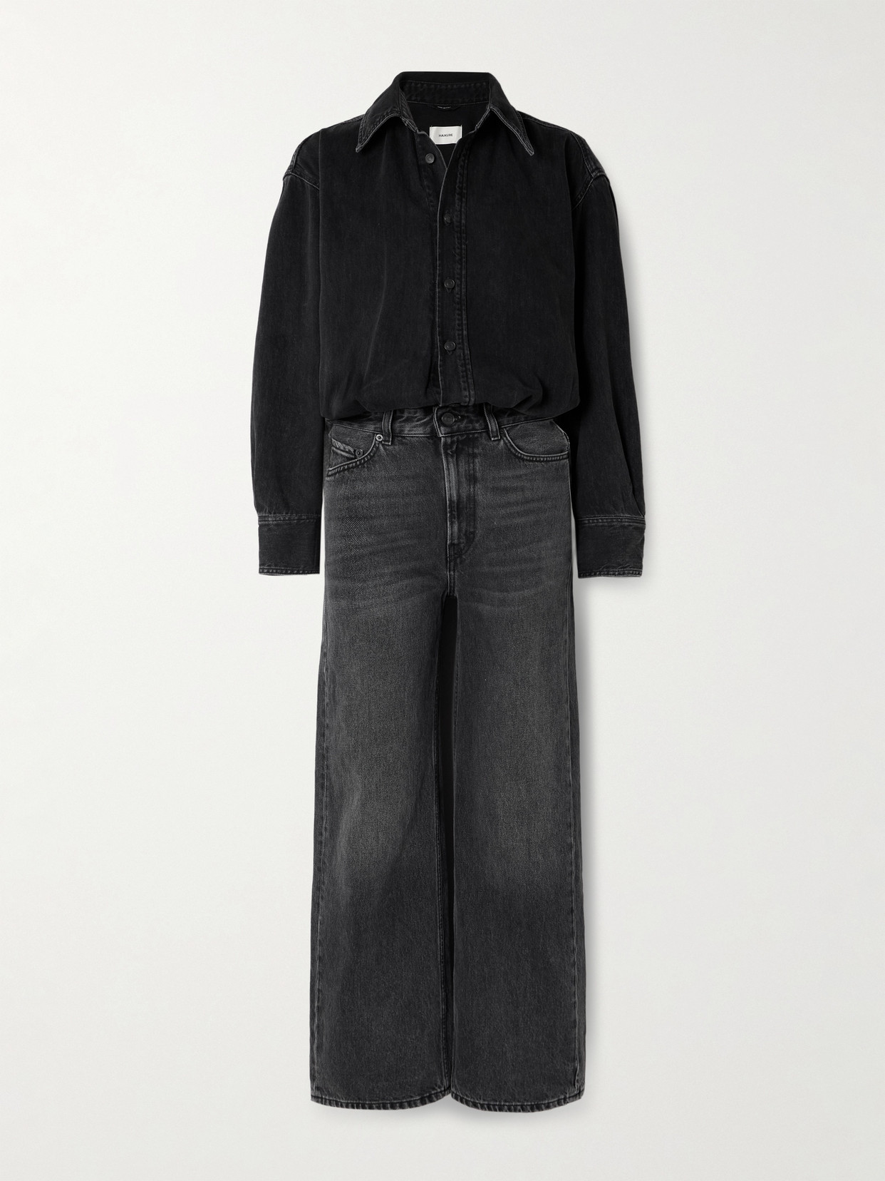 Haikure Tessie Denim Jumpsuit In Black
