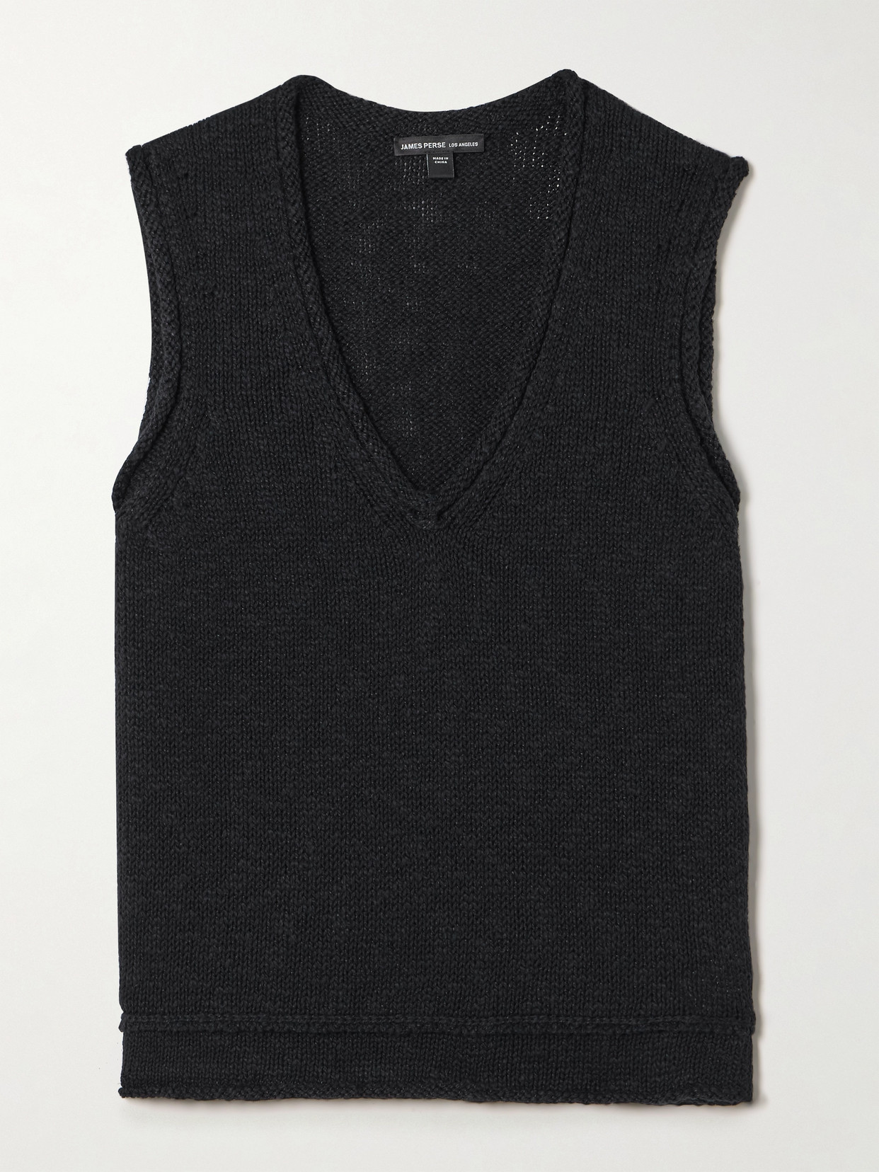 James Perse - Ribbed Cotton And Linen-blend Tank - Black