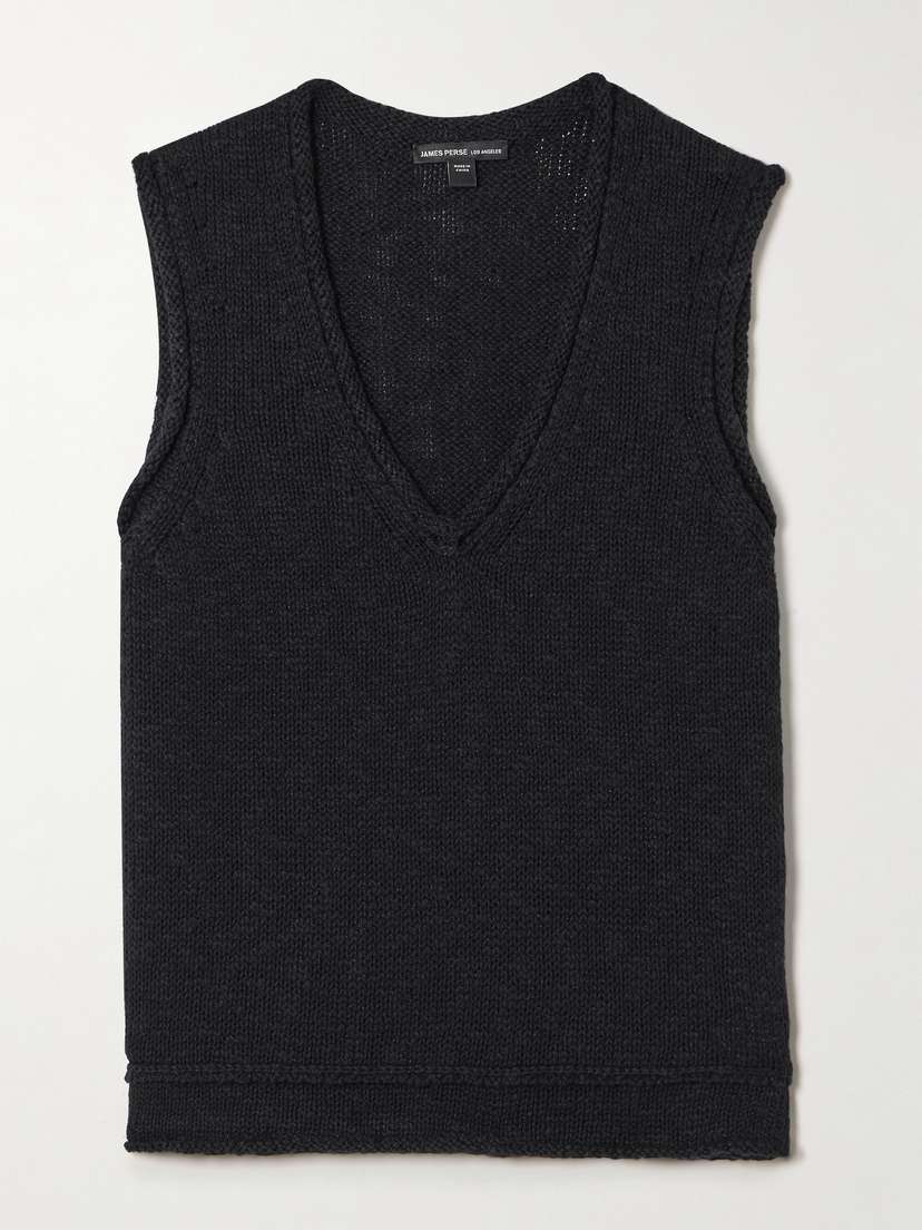 James Perse Ribbed Cotton And Linen-blend Tank