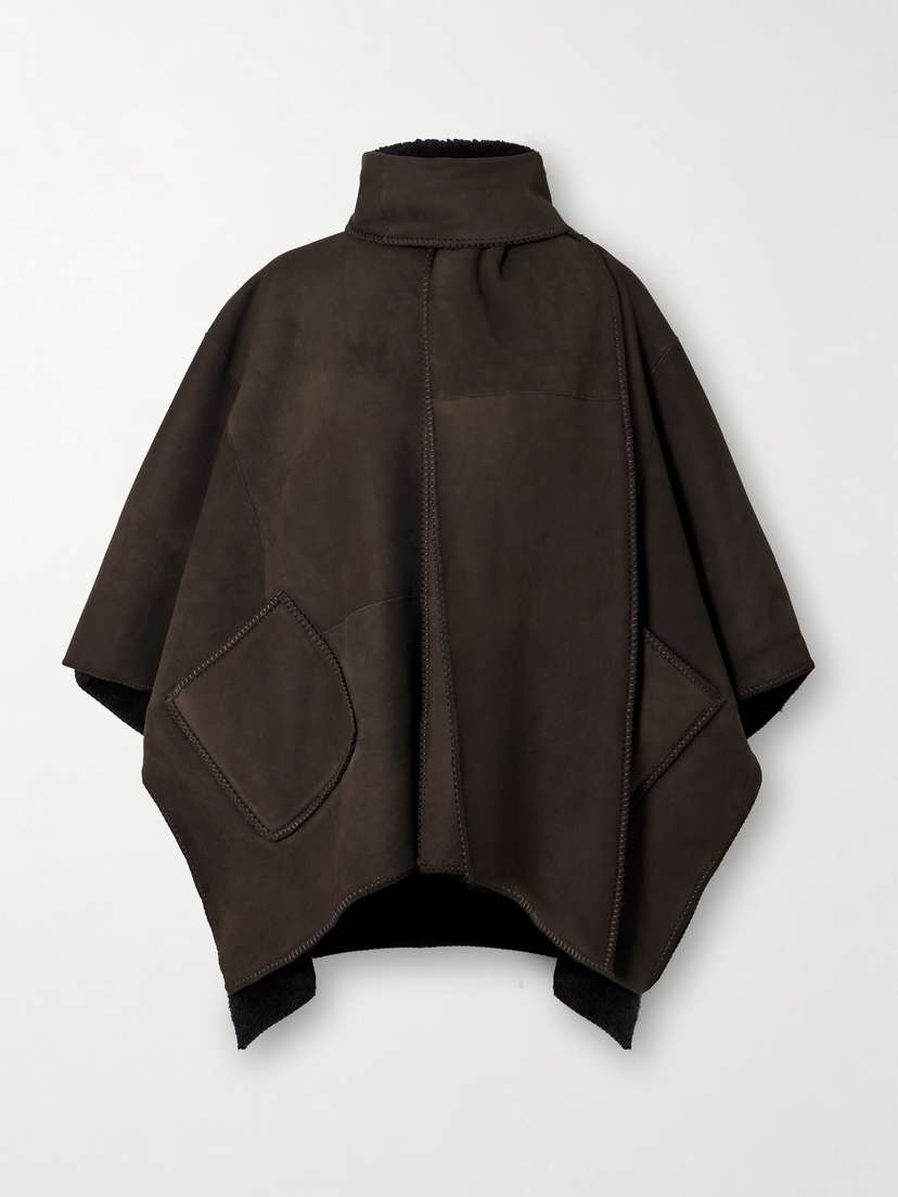 Nour Hammour Varada Reversible Scarf-detailed Whipstitched Shearling Jacket