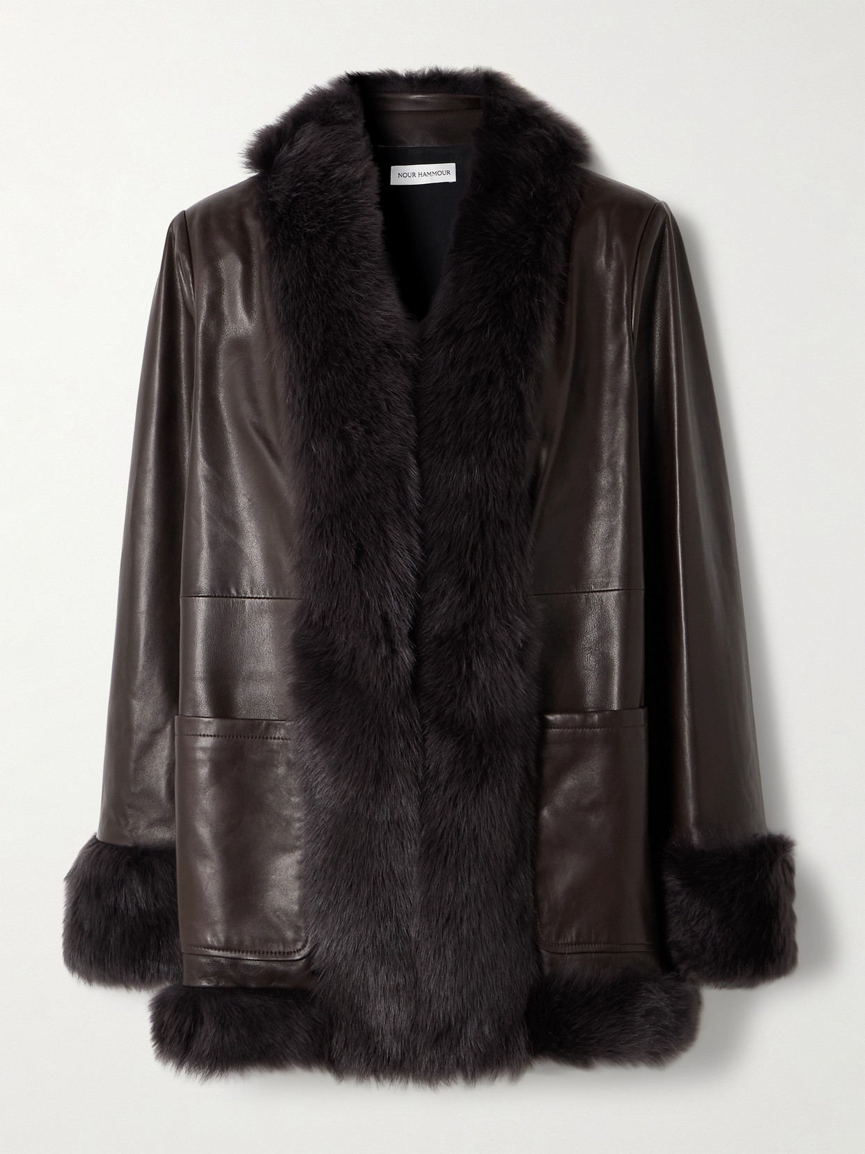 Nour Hammour - Phoebe Shearling Coat - Brown
