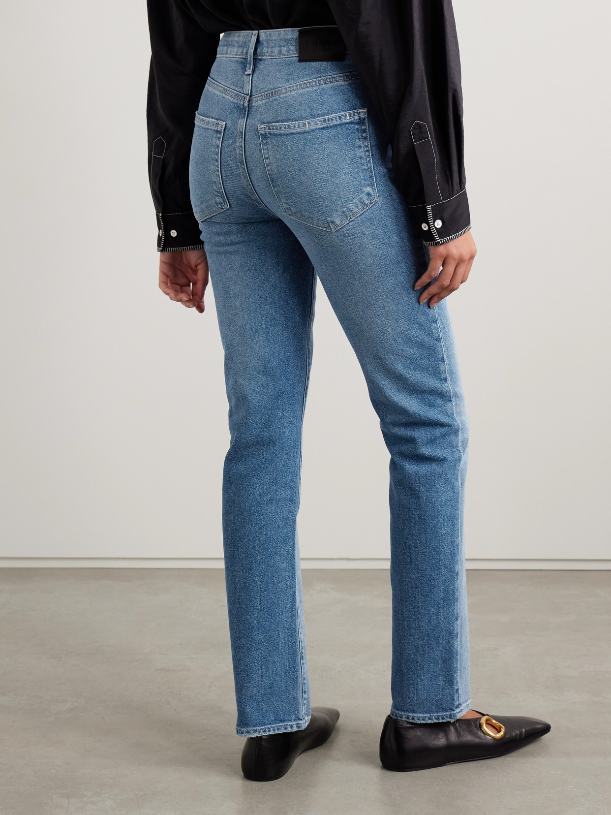 Paige Stella High-rise Straight-leg Jeans In Blue