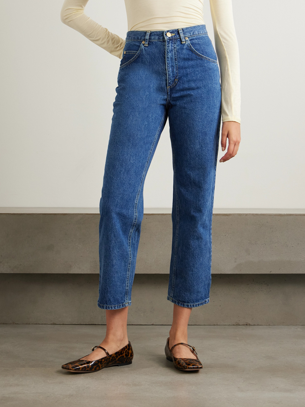 Suzie Kondi Jordi High-rise Straight-leg Jeans In Blue