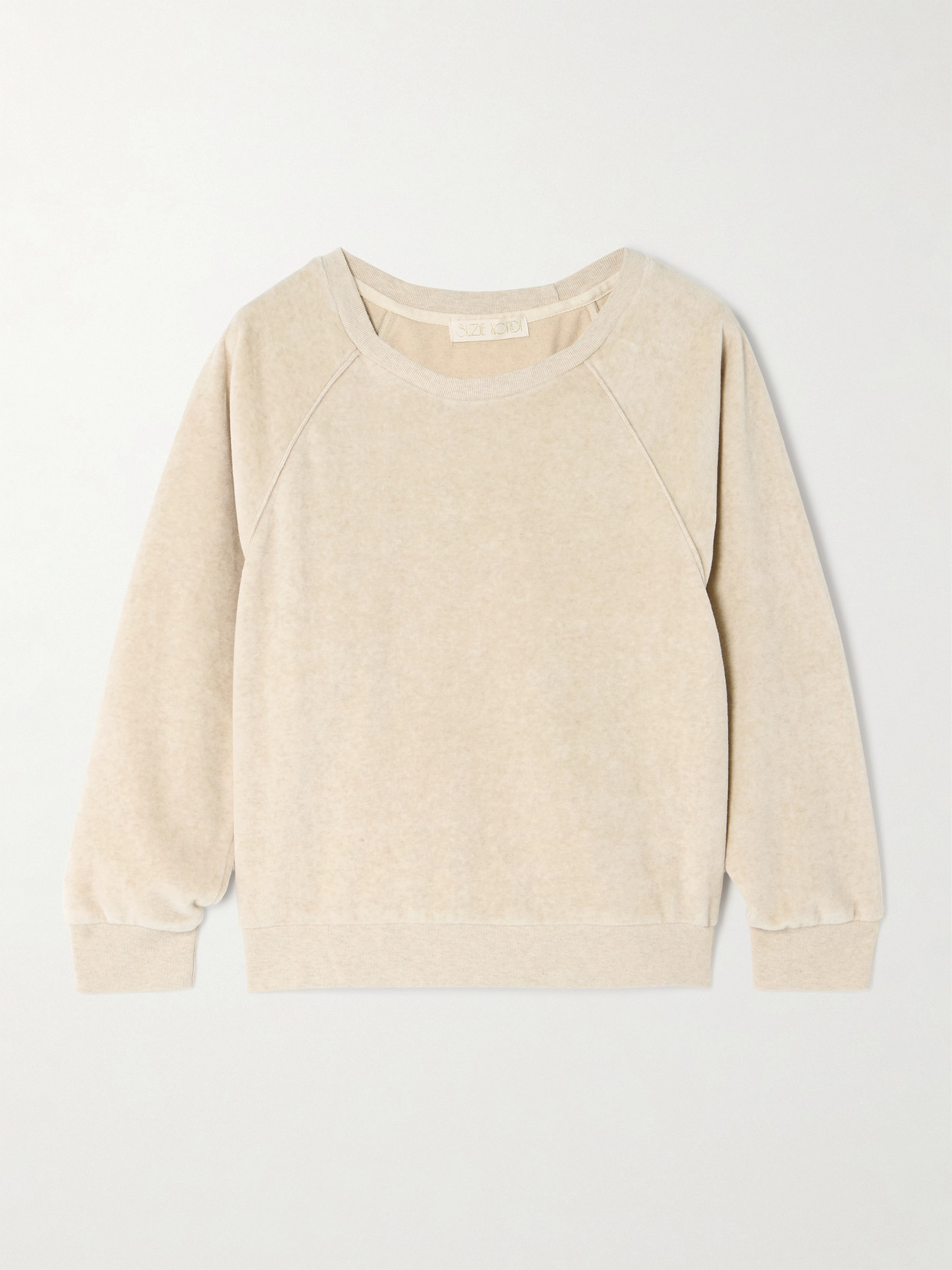 Suzie Kondi Saba Cotton-blend Velour Sweatshirt In Neutrals