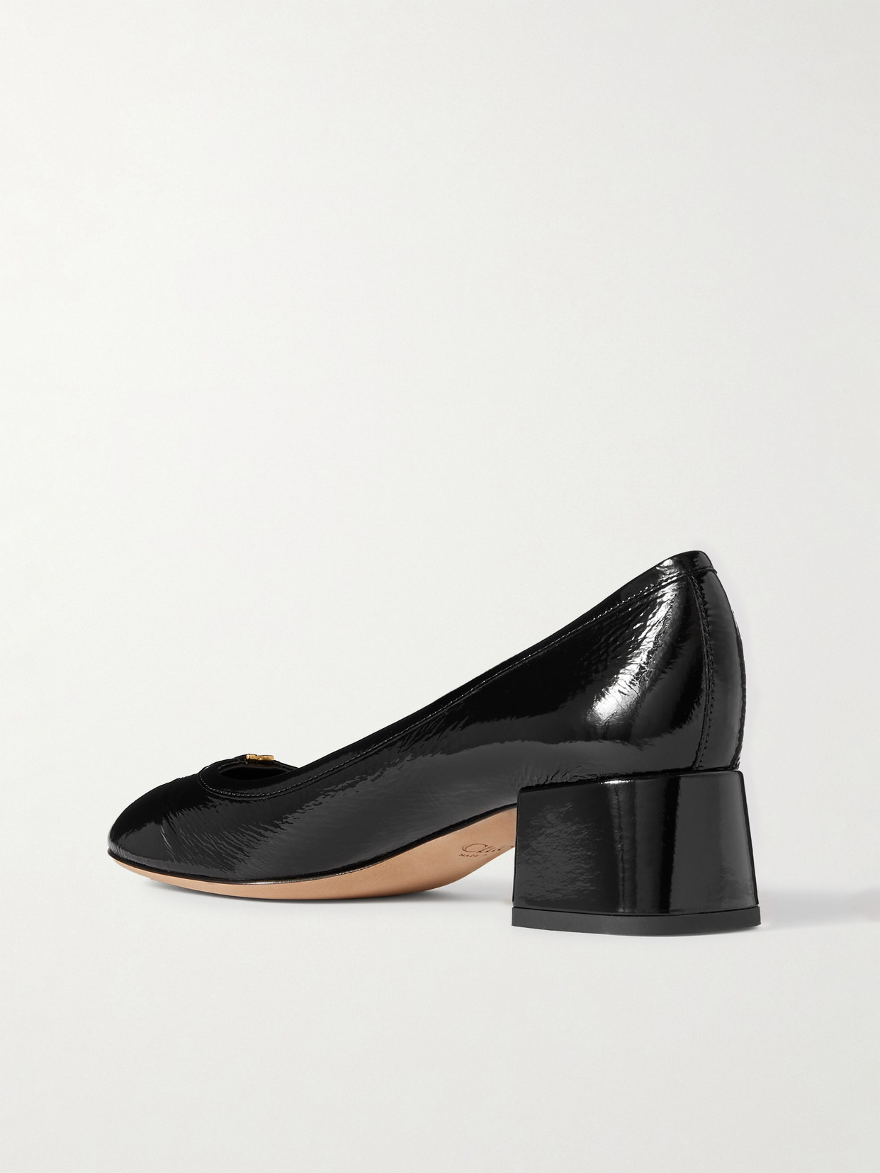 CHLOÉ MARCIE EMBELLISHED PATENT-LEATHER PUMPS