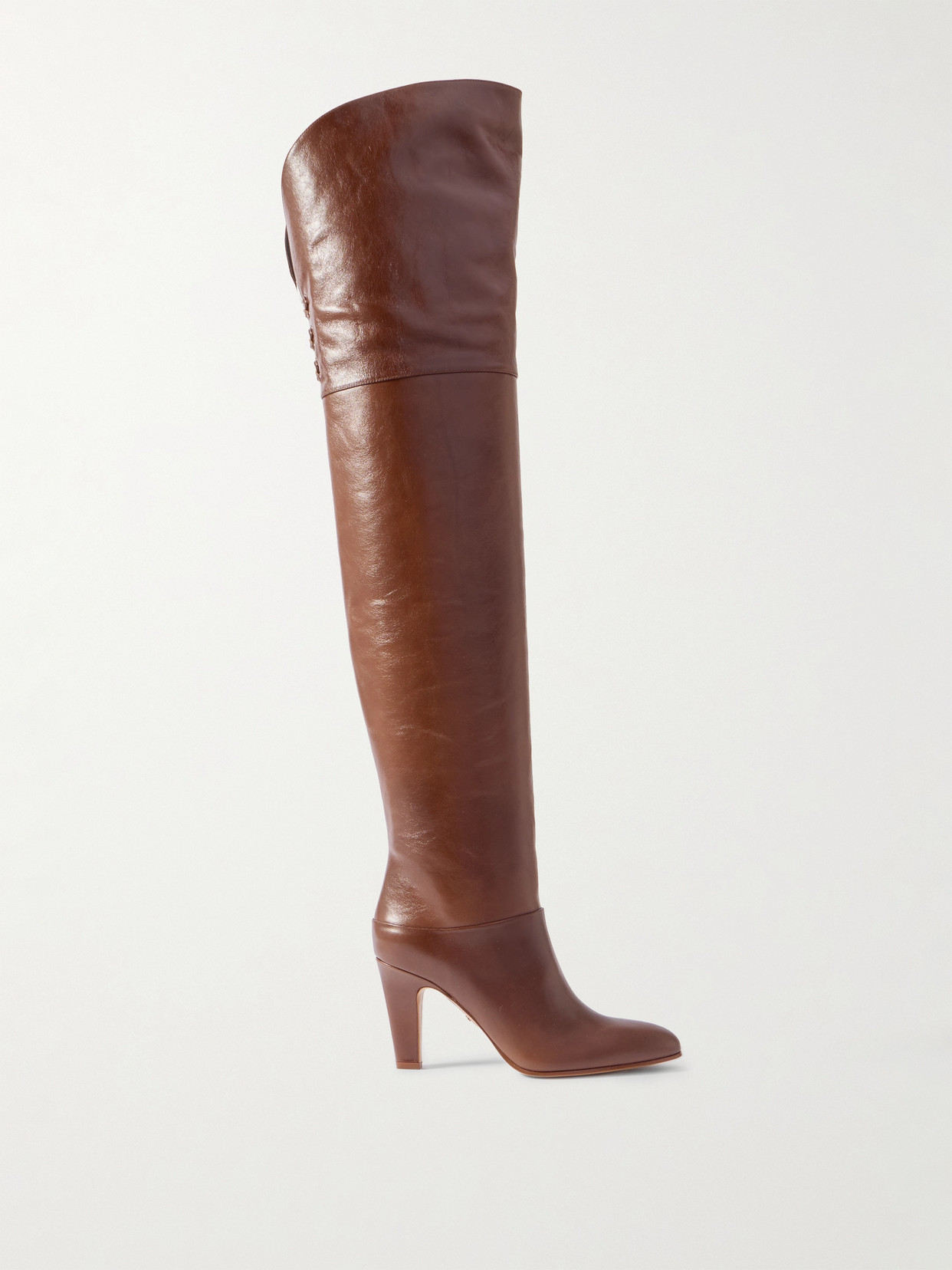 Chloé Eve Over The Knee Leather Boots In Brown