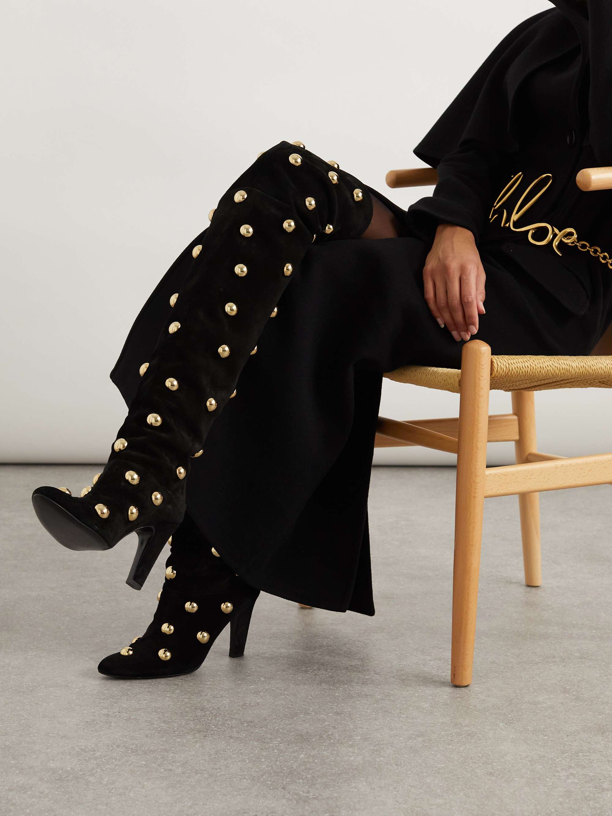 Studded knee boots outlet