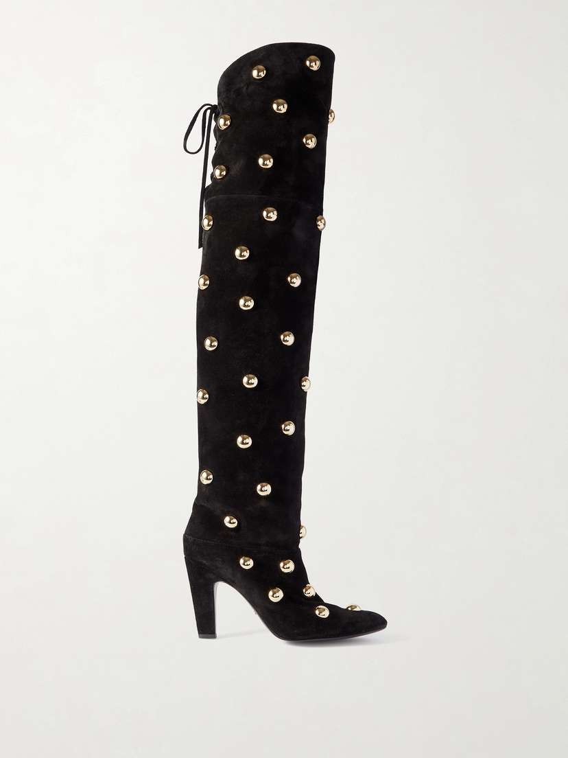 Chloé Studded Suede Over-the-knee Boots
