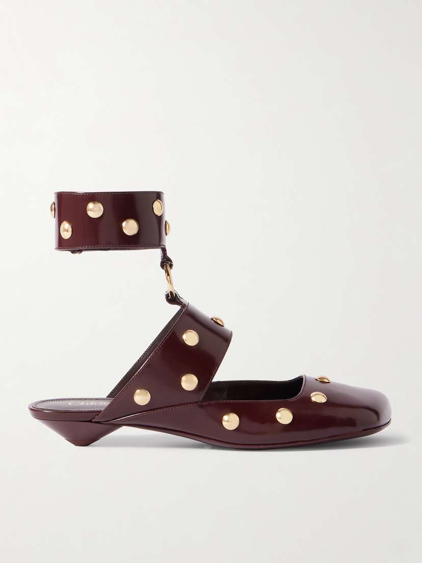 Chloé Jade Studded Leather Mules