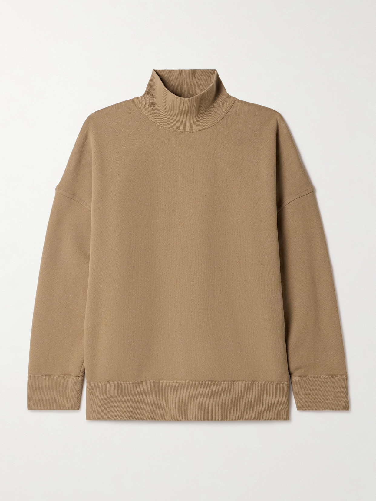 Citizen Of Humanity Cara Cotton-blend Jersey Turtleneck Sweatshirt In Brown