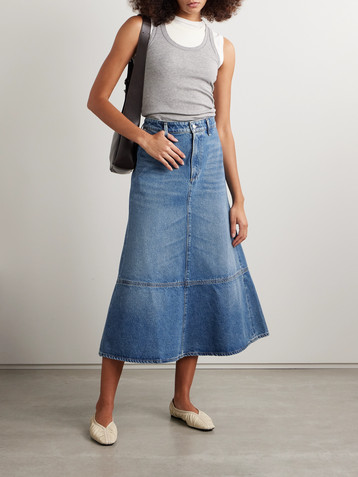 Citizens Of Humanity Cassia paneled denim midi skirt