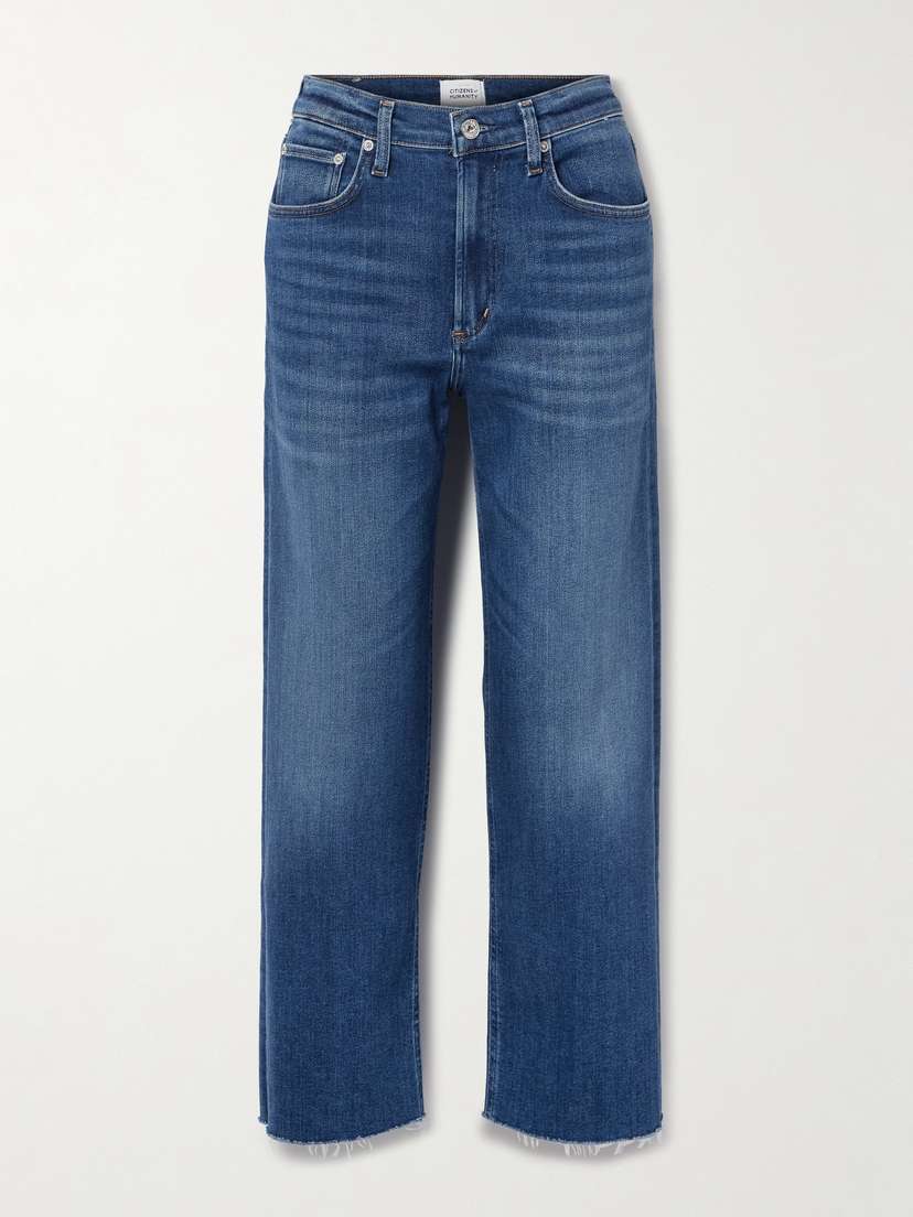 Citizens of Humanity Palma Frayed High-rise Straight-leg Jeans