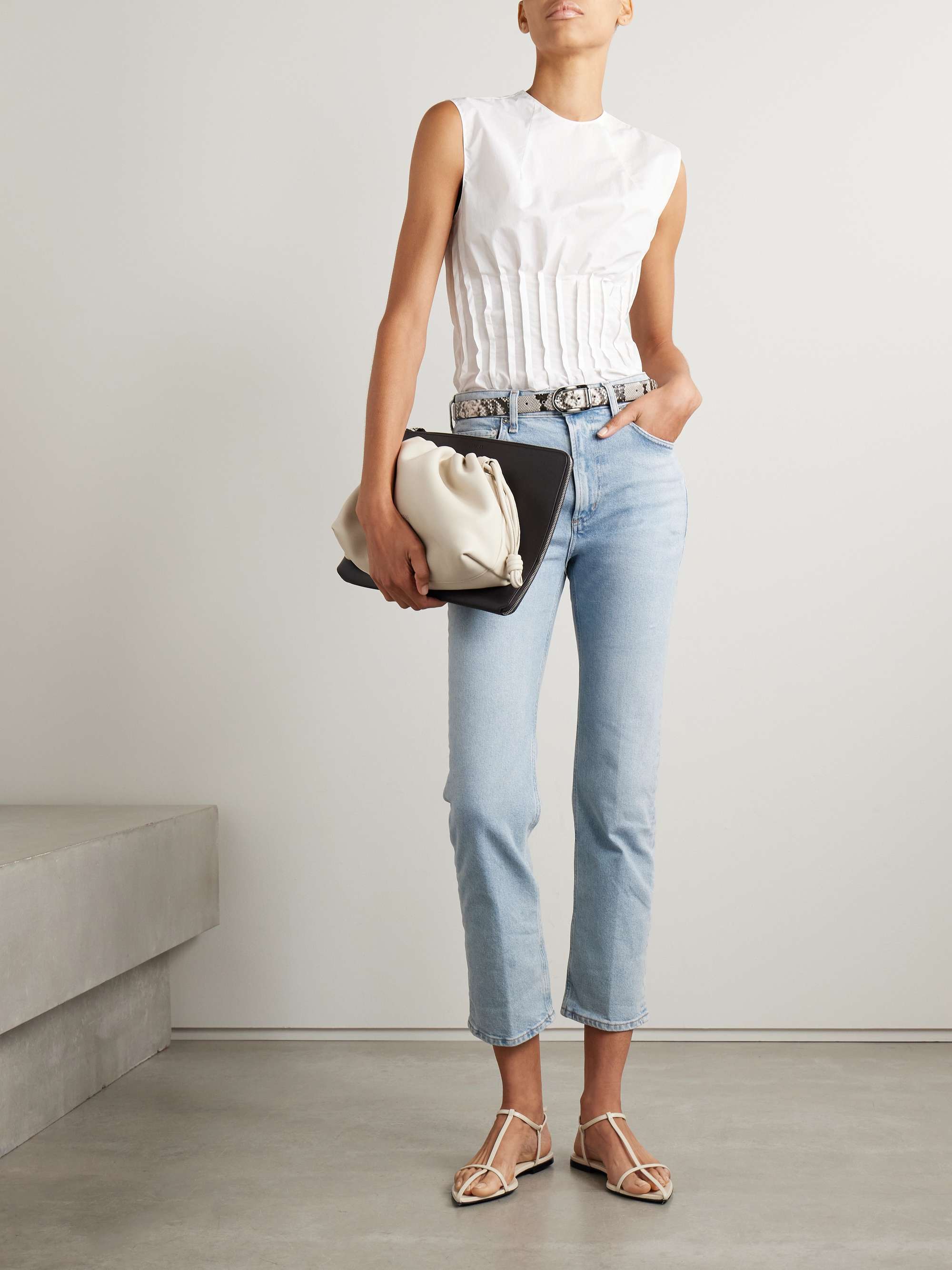 Zurie Ankle cropped high rise straight leg jeans