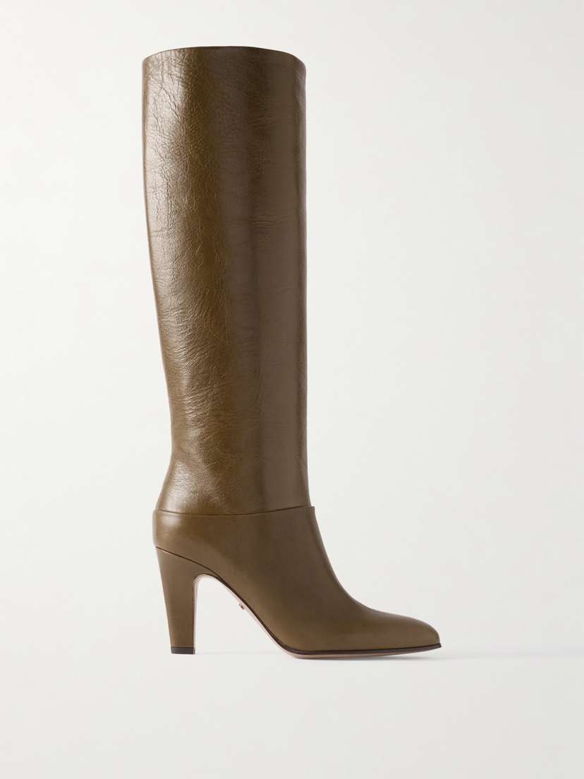 Chloé Eve Textured-leather Knee Boots