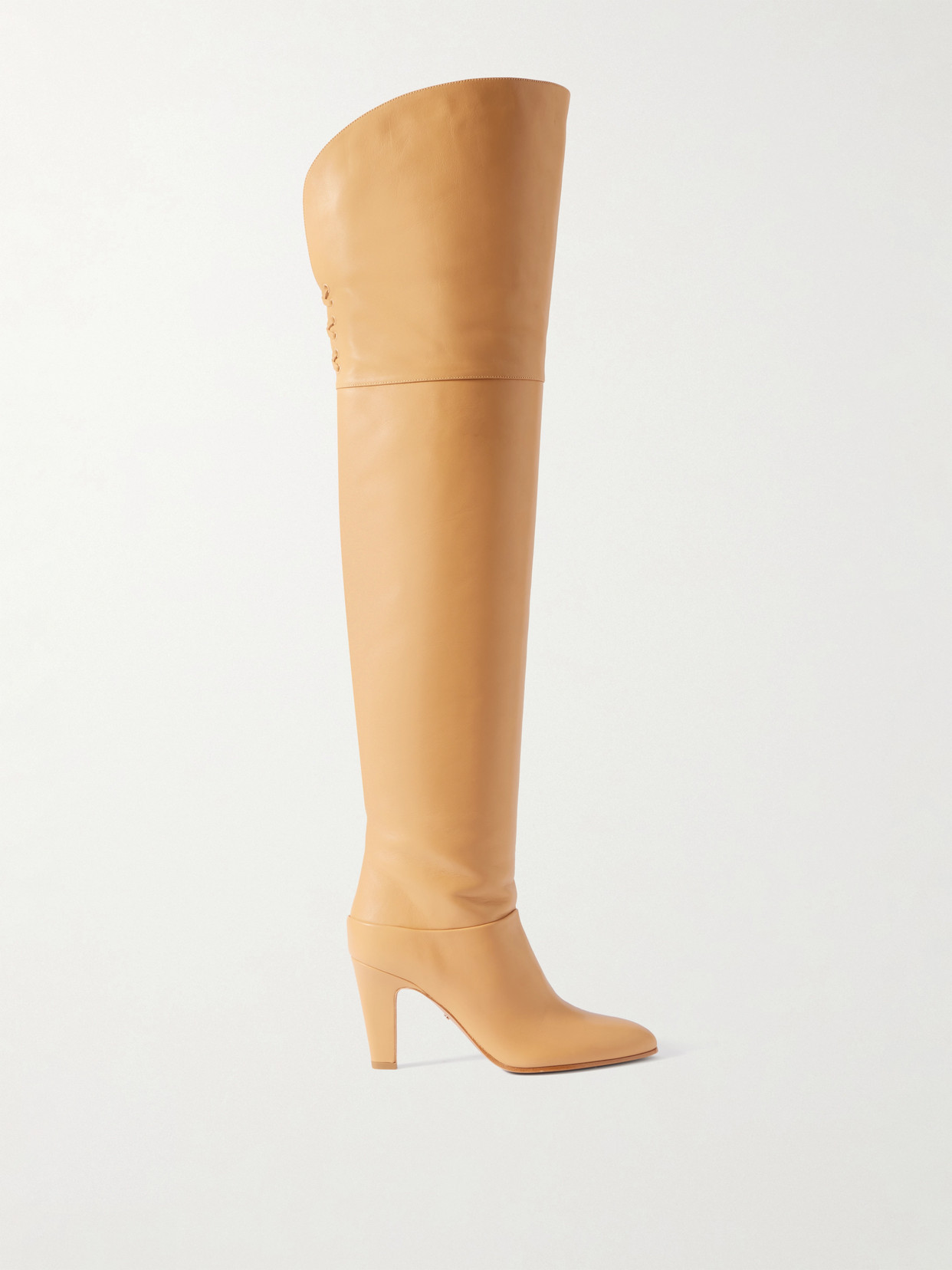 Chloé Eve Leather Over-the-knee Boots In Cream