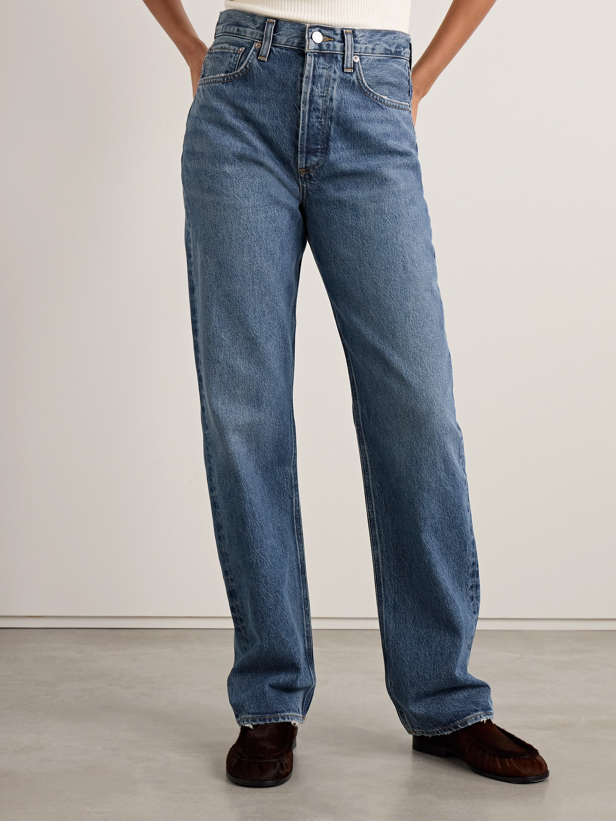 Agolde Kelly High-rise Straight-leg Jeans In Blue