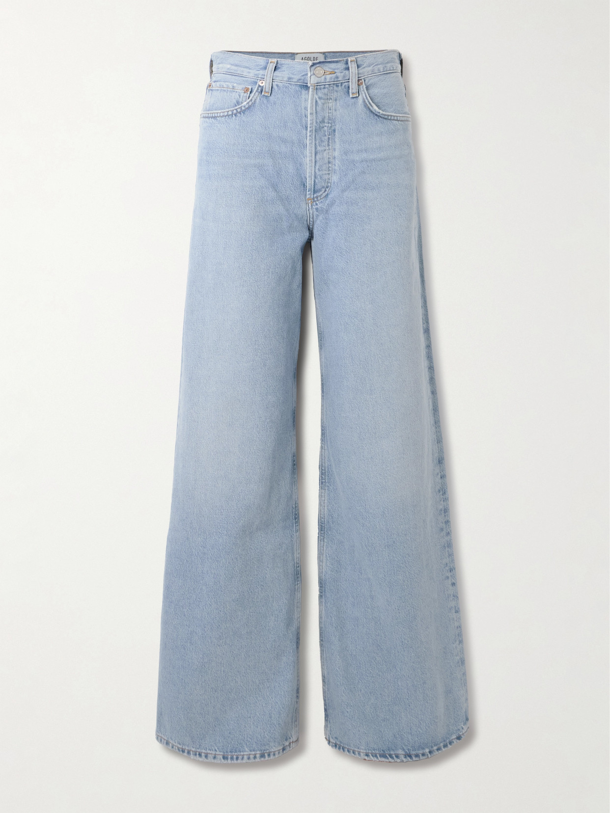 Agolde Dame High-rise Wide-leg Jeans In Blue