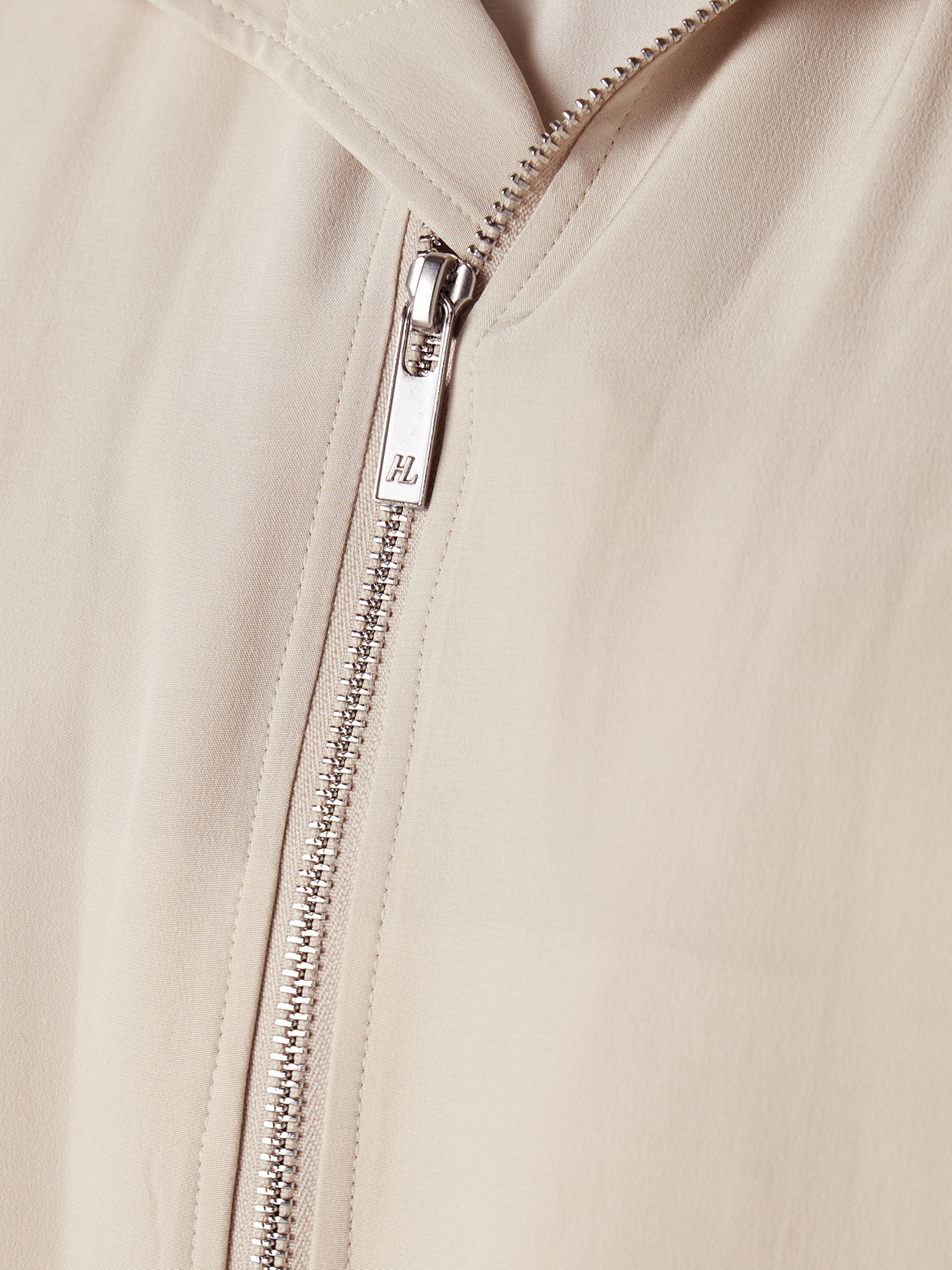 Helmut Lang Convertible Layered Crepe De Chine And Satin-twill Bomber Jacket In Cream