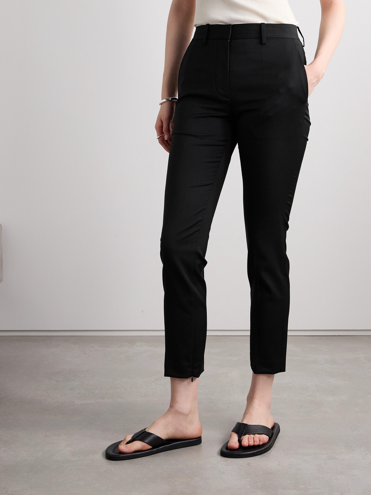 Helmut Lang Wool-twill Slim-leg Pants In Black